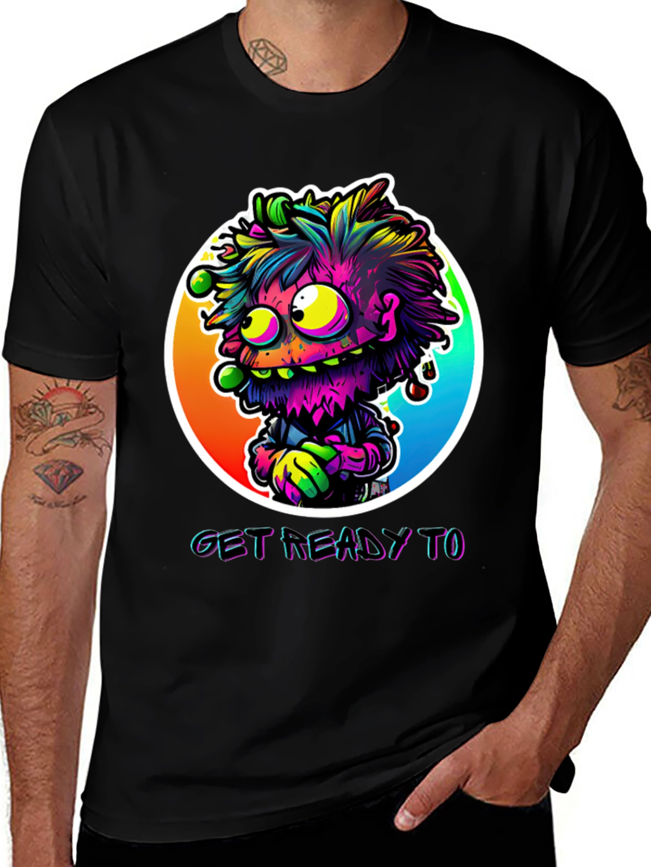 Get Ready To Graphic Tee - Funky Monster Design
