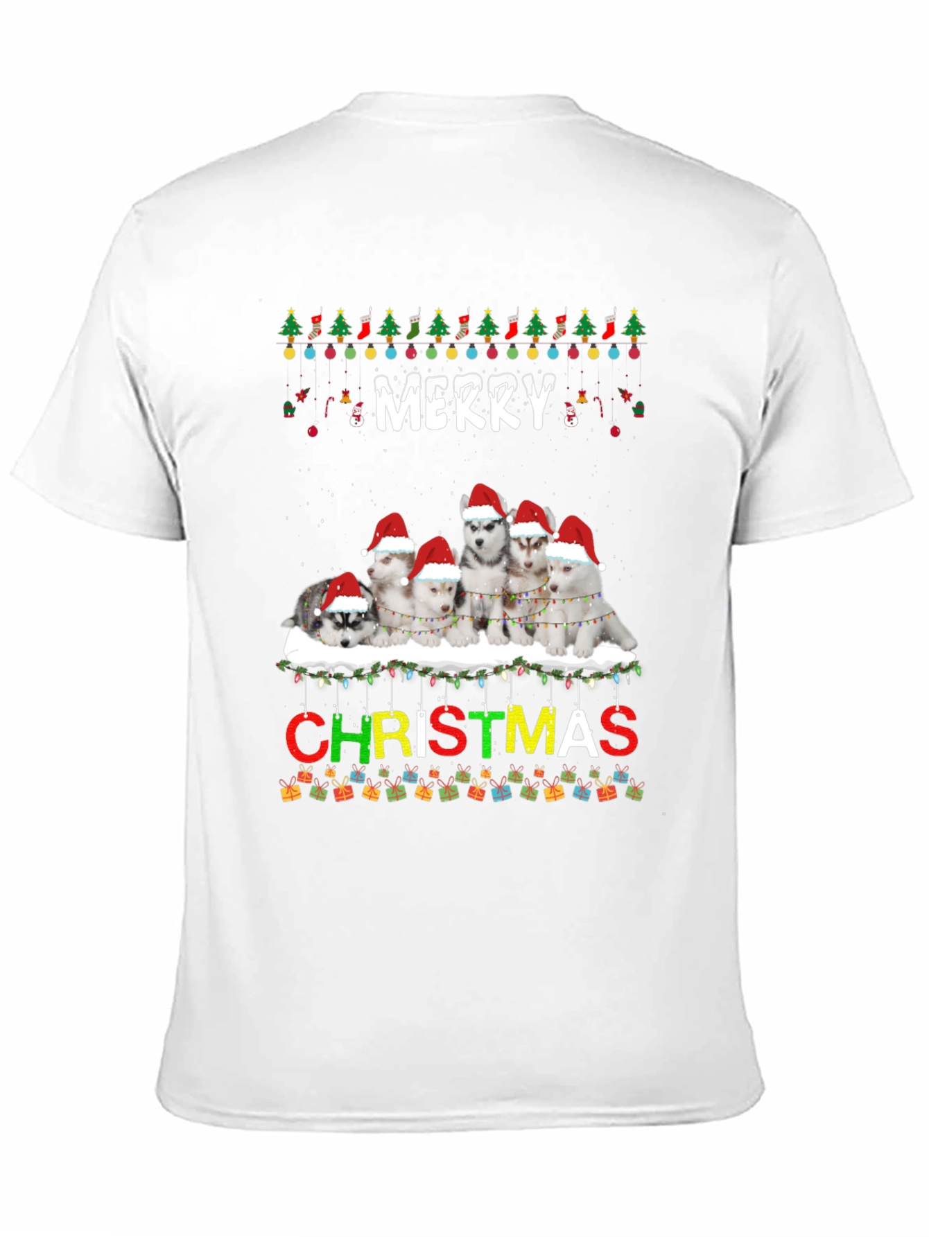 Merry Christmas Husky Dog Lover T-Shirt