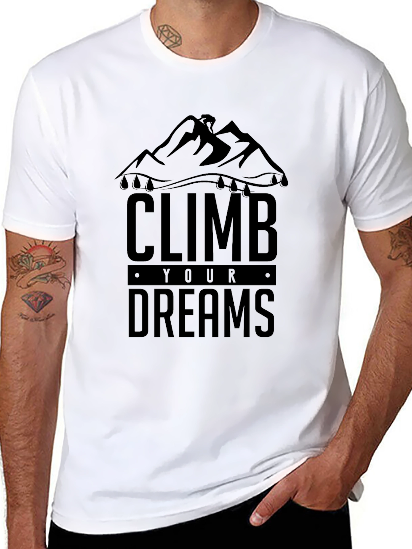 Climb Your Dreams Black Graphic Tee