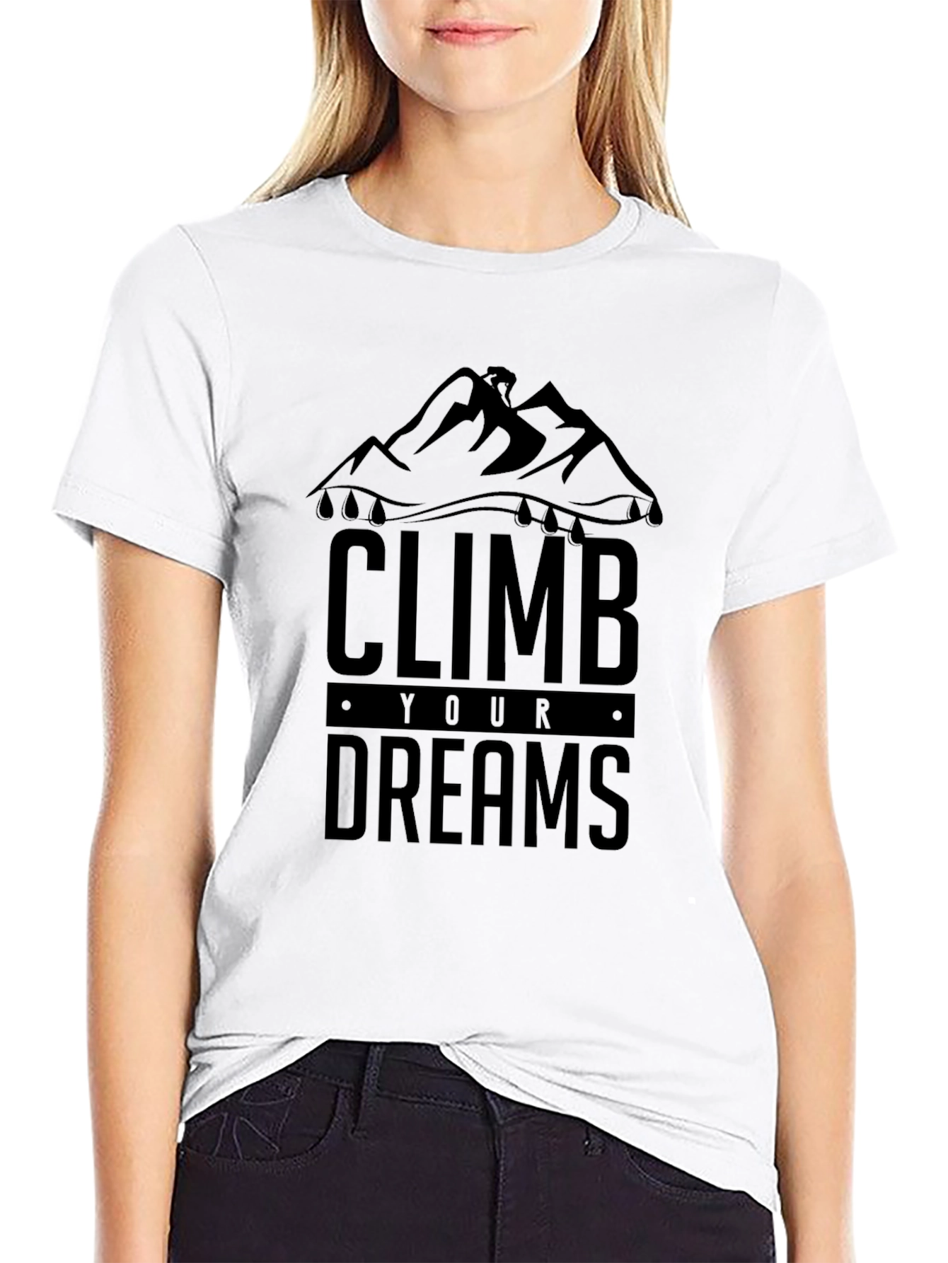 Climb Your Dreams Black Graphic Tee