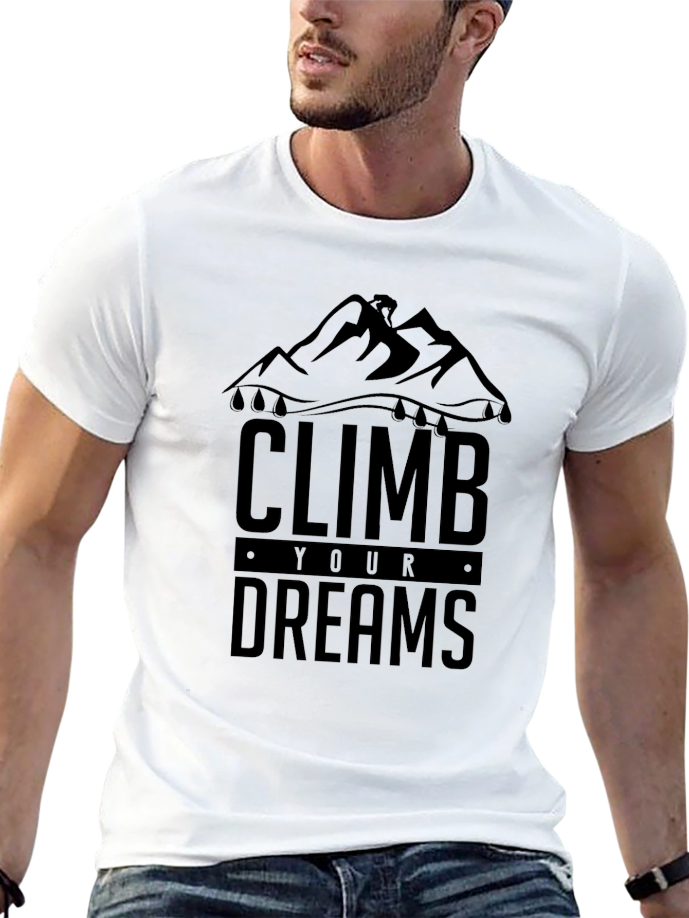 Climb Your Dreams Black Graphic Tee