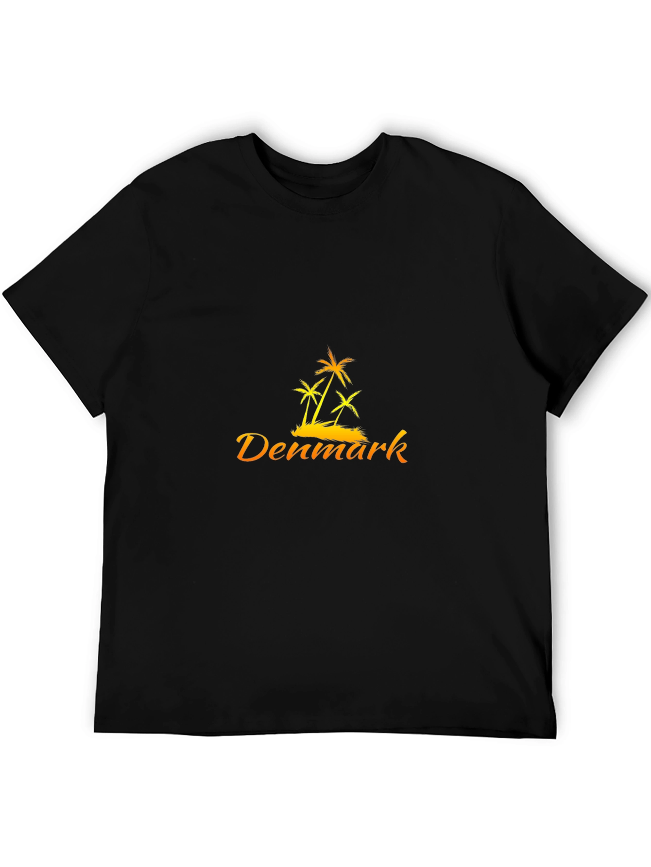 Denmark Palm Tree T-Shirt - Black Casual