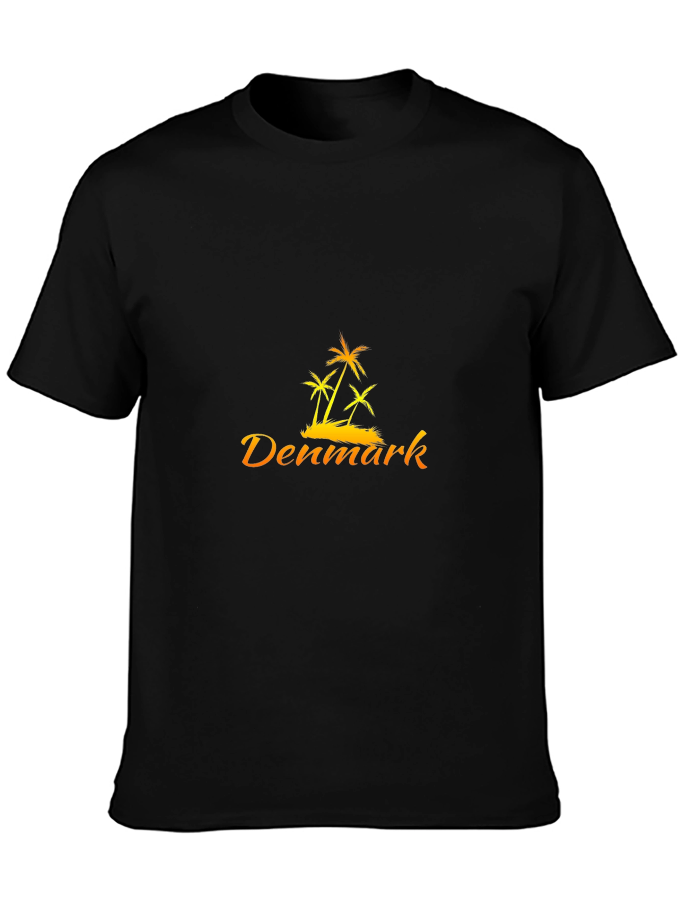 Denmark Palm Tree T-Shirt - Black Casual