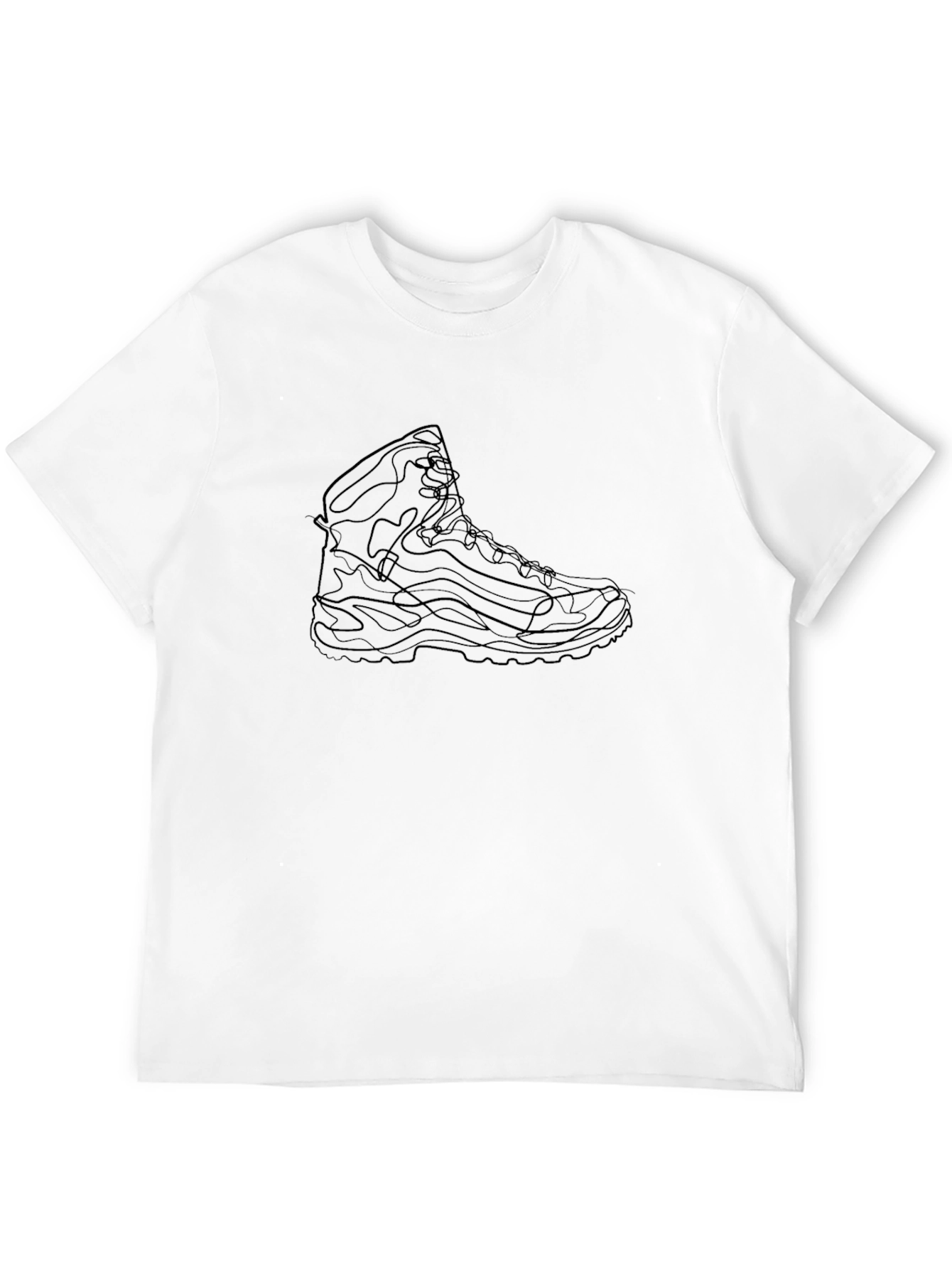 Black Graphic Tee - Hiking Boot Design