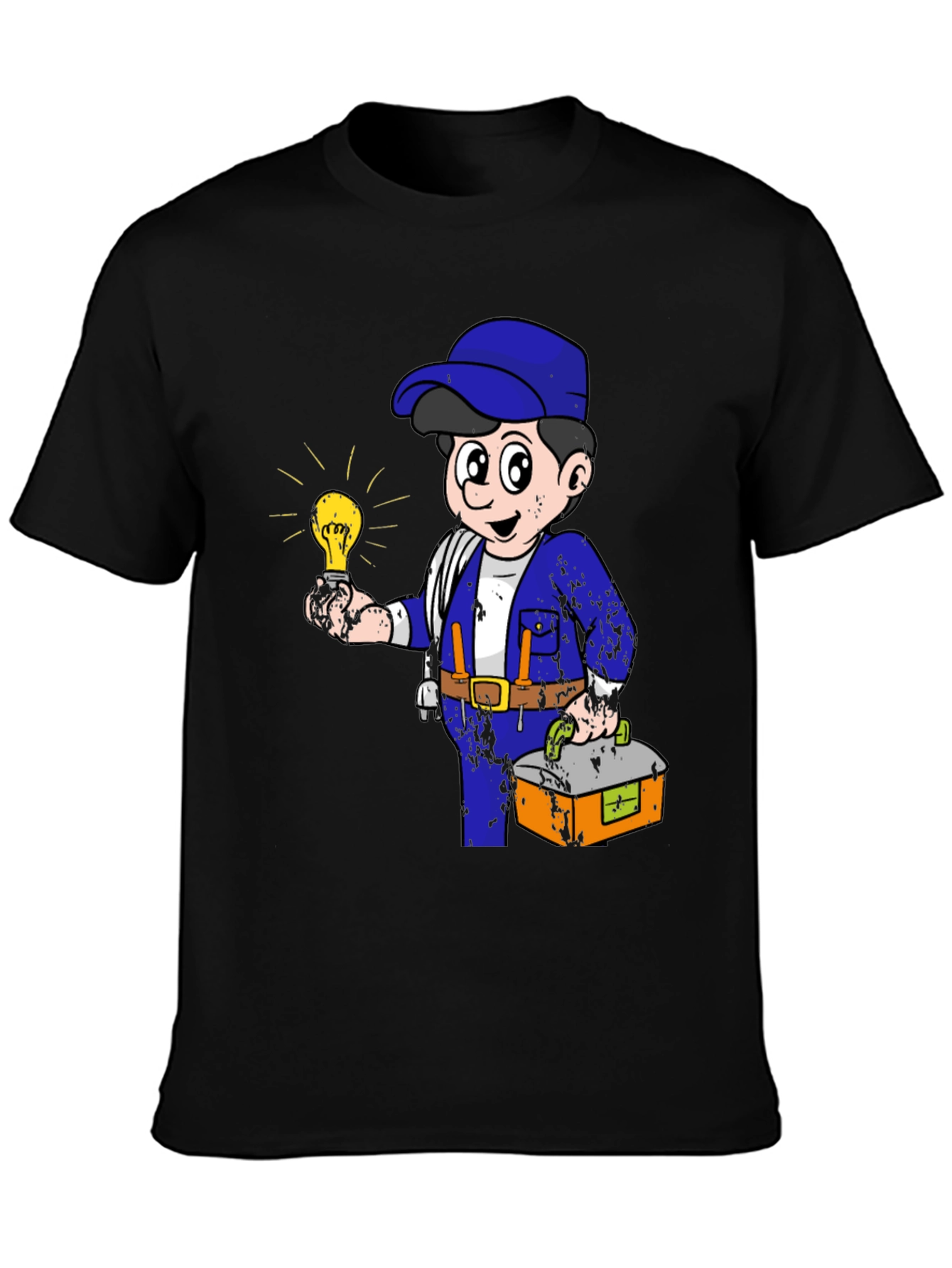 Electrician Cartoon Graphic T-Shirt