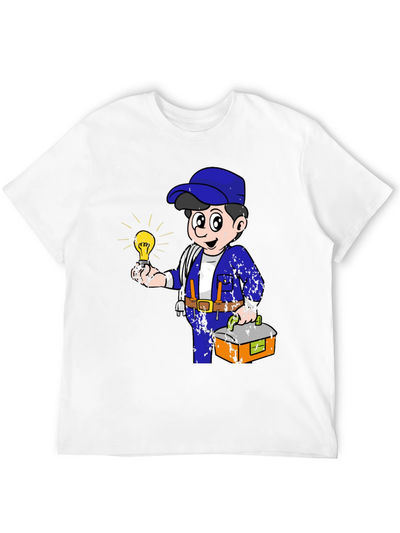 Electrician Cartoon Graphic T-Shirt