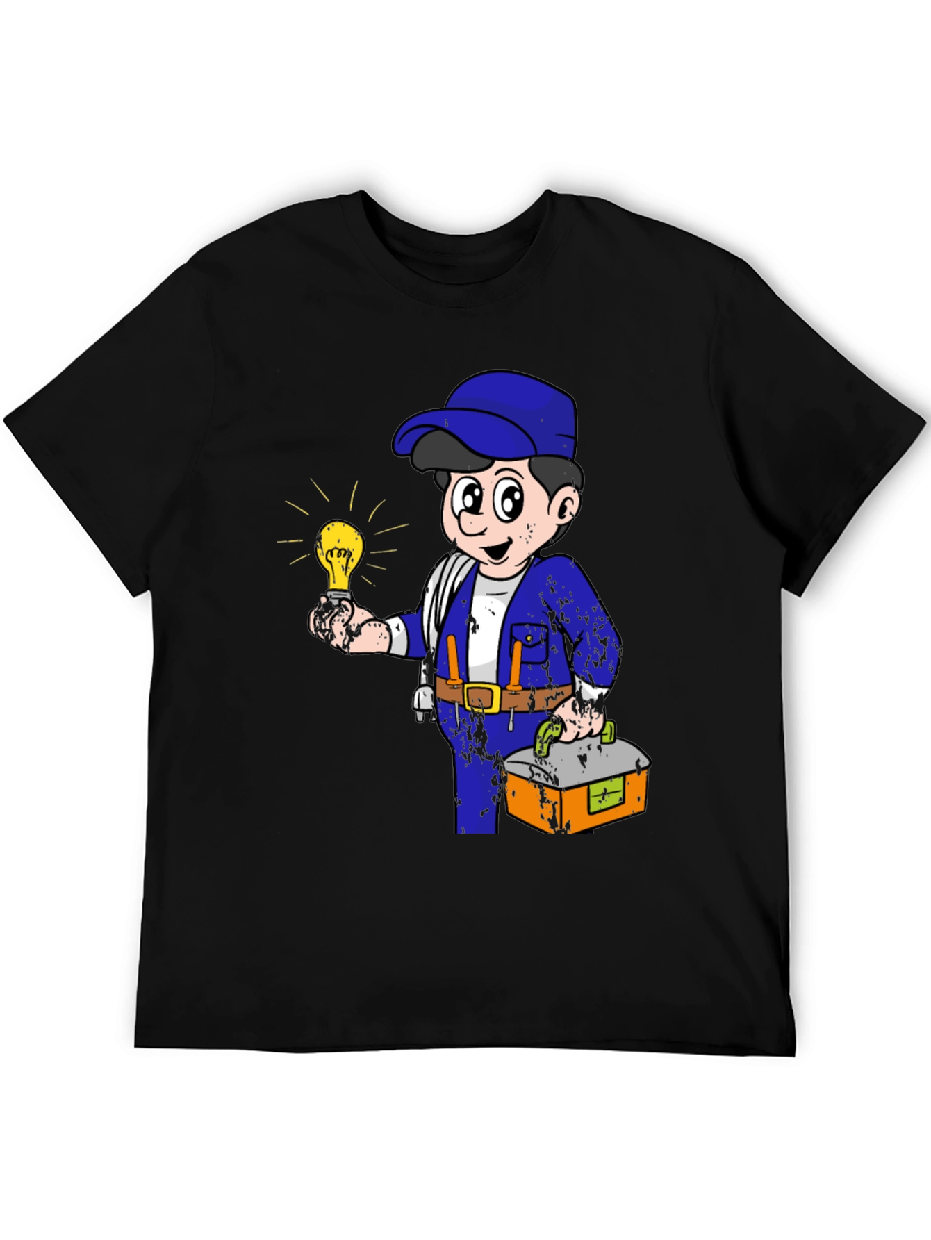 Electrician Cartoon Graphic T-Shirt