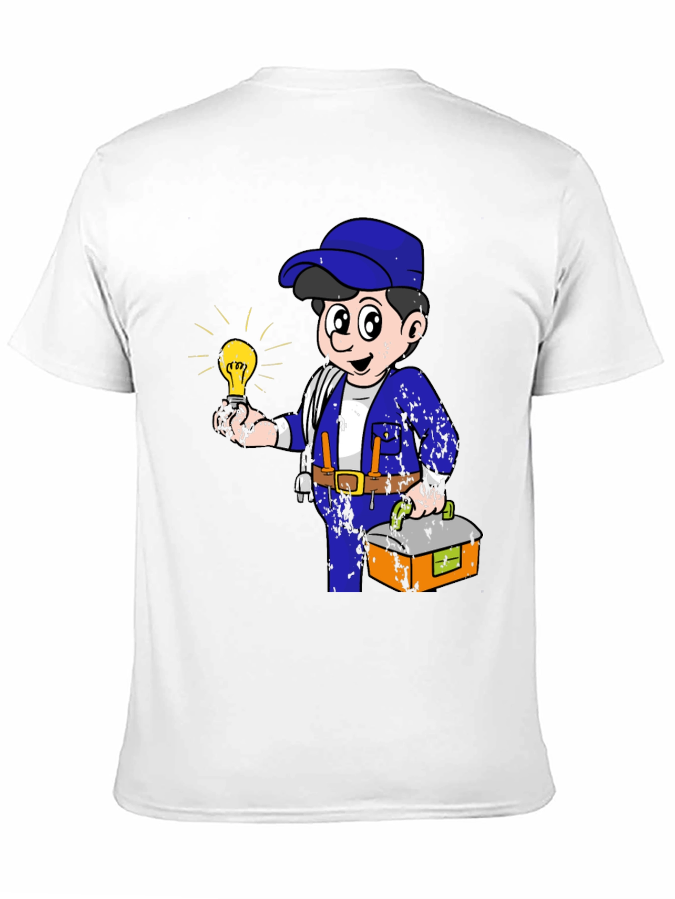 Electrician Cartoon Graphic T-Shirt