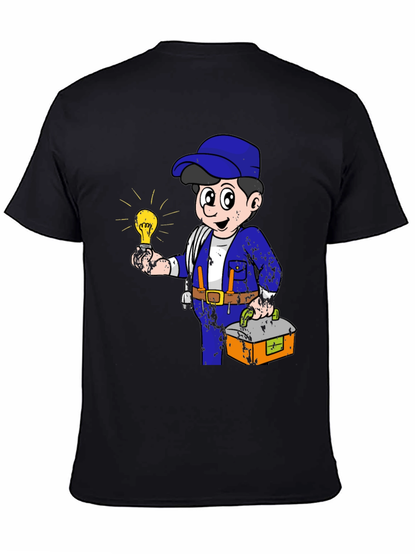 Electrician Cartoon Graphic T-Shirt