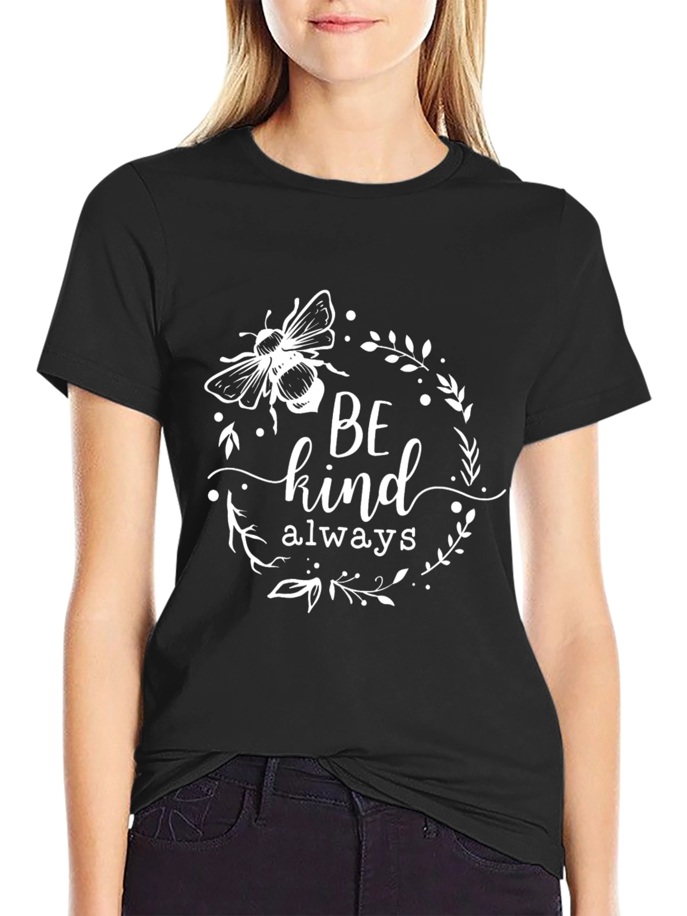 Bee Kind Always Black Graphic Tee