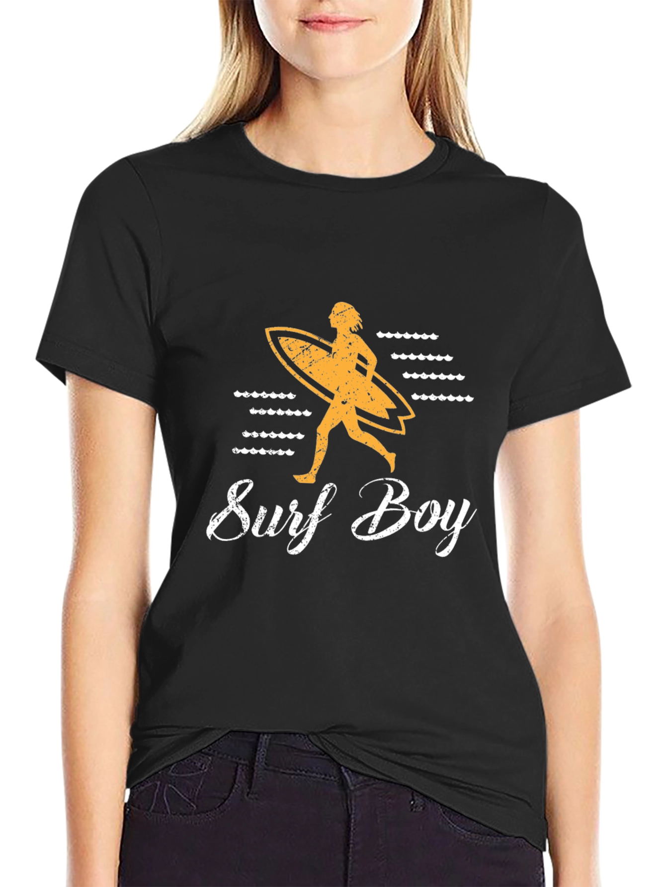 Surf Boy Graphic Tee - Black Casual Shirt
