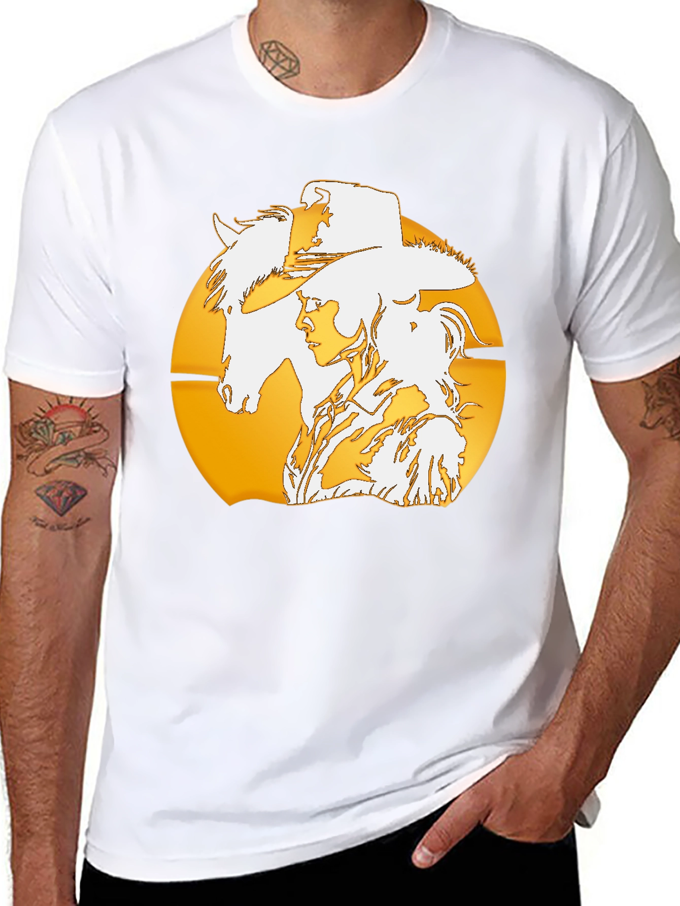 Cowboy Sunset Graphic Tee - Western Style