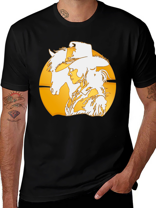 Cowboy Sunset Graphic Tee - Western Style