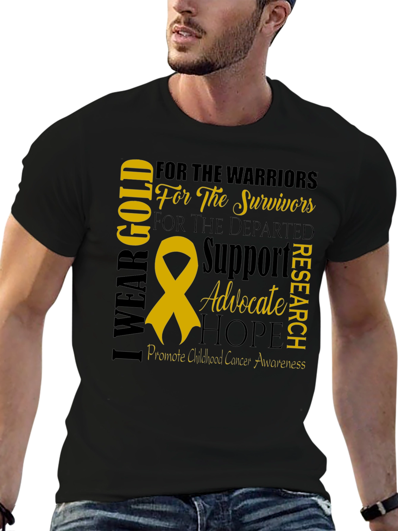 I Wear Gold Childhood Cancer Awareness T-Shirt