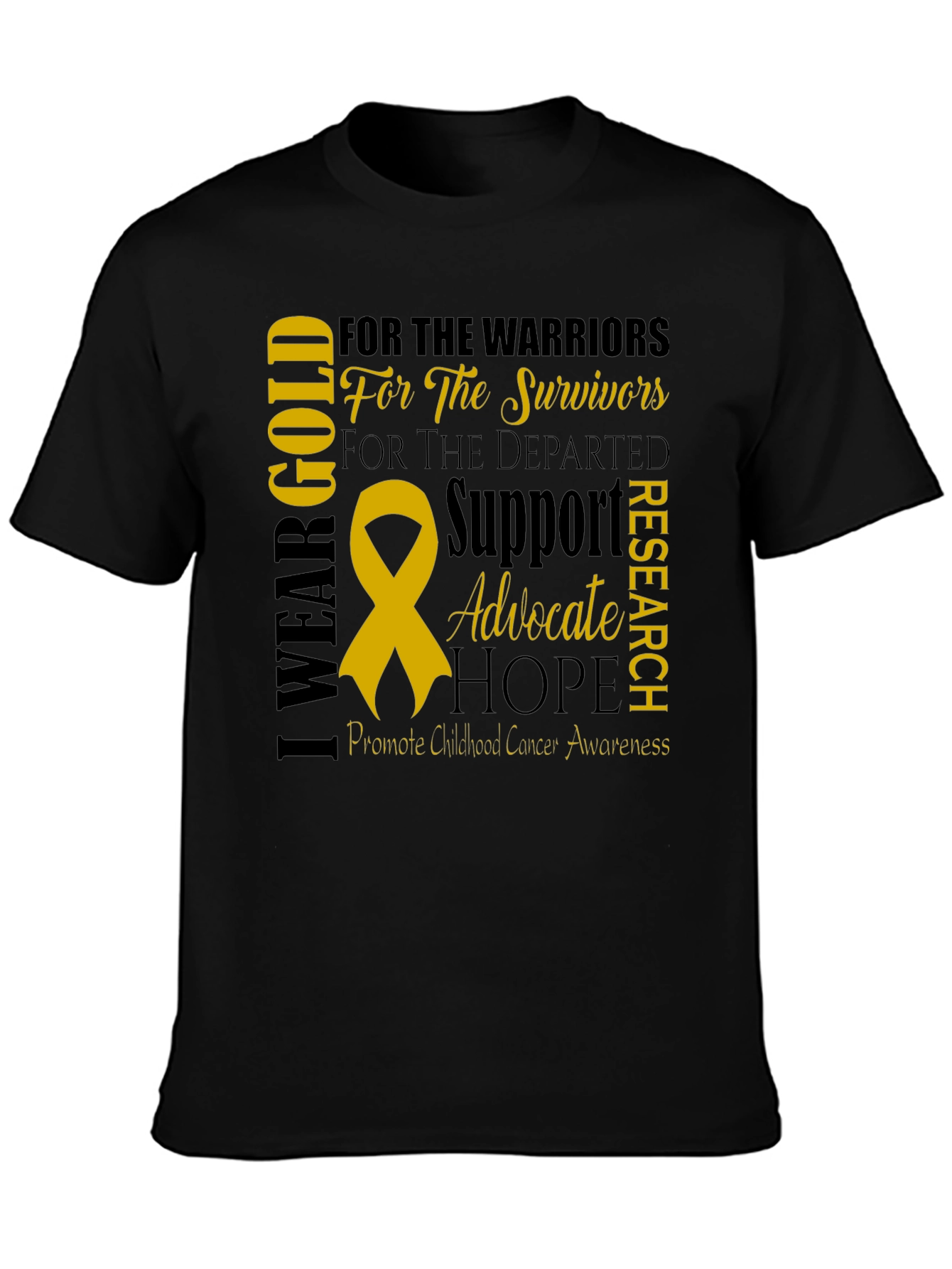 I Wear Gold Childhood Cancer Awareness T-Shirt