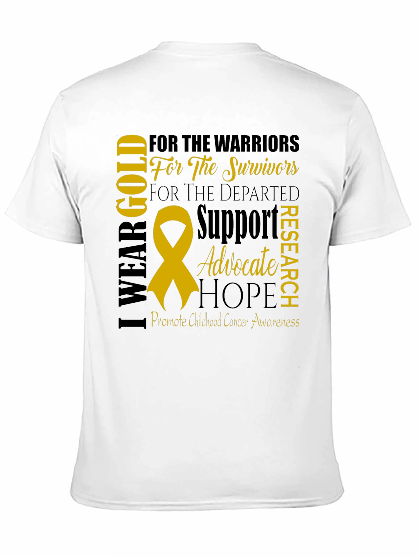 I Wear Gold Childhood Cancer Awareness T-Shirt