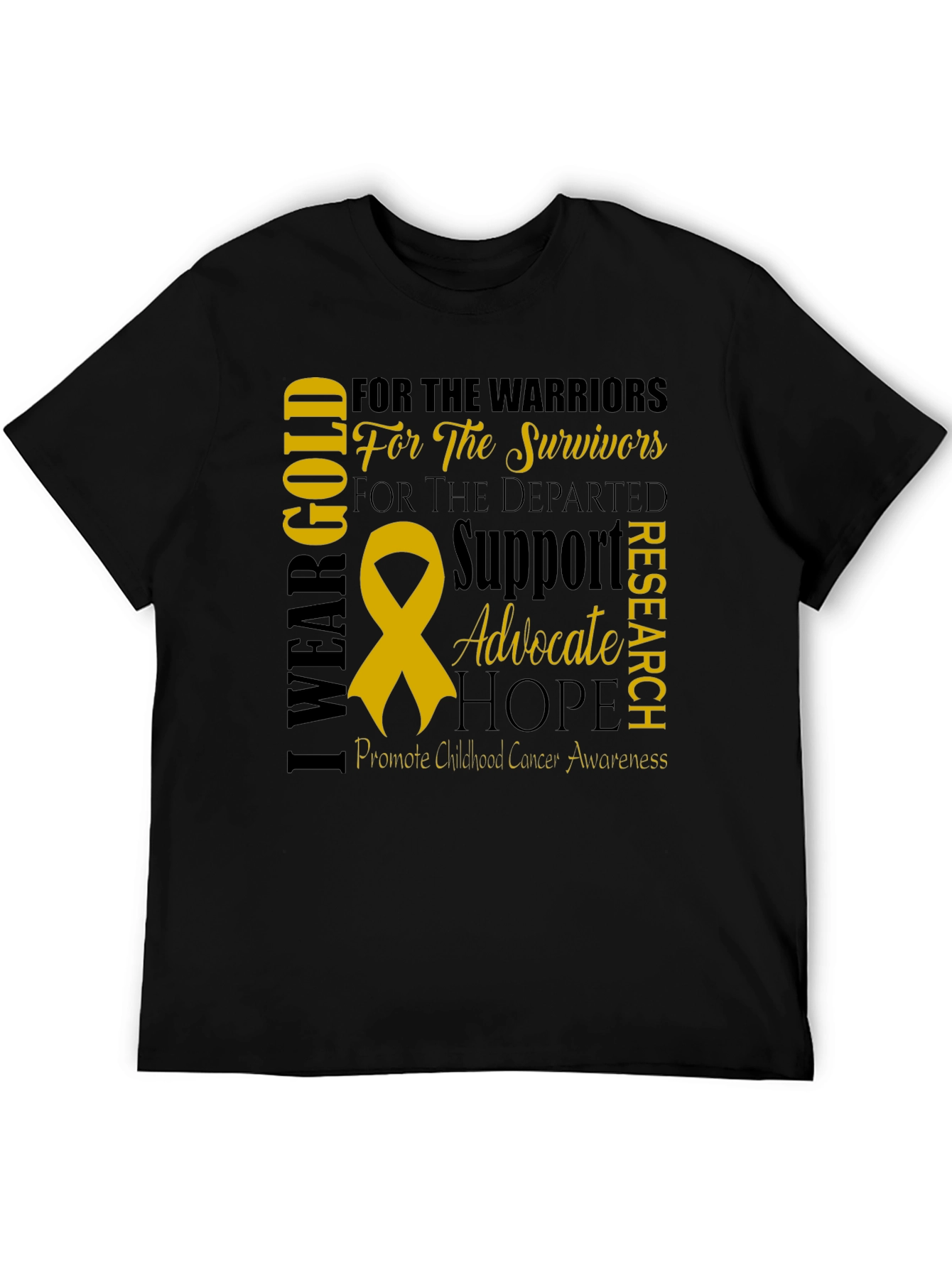 I Wear Gold Childhood Cancer Awareness T-Shirt
