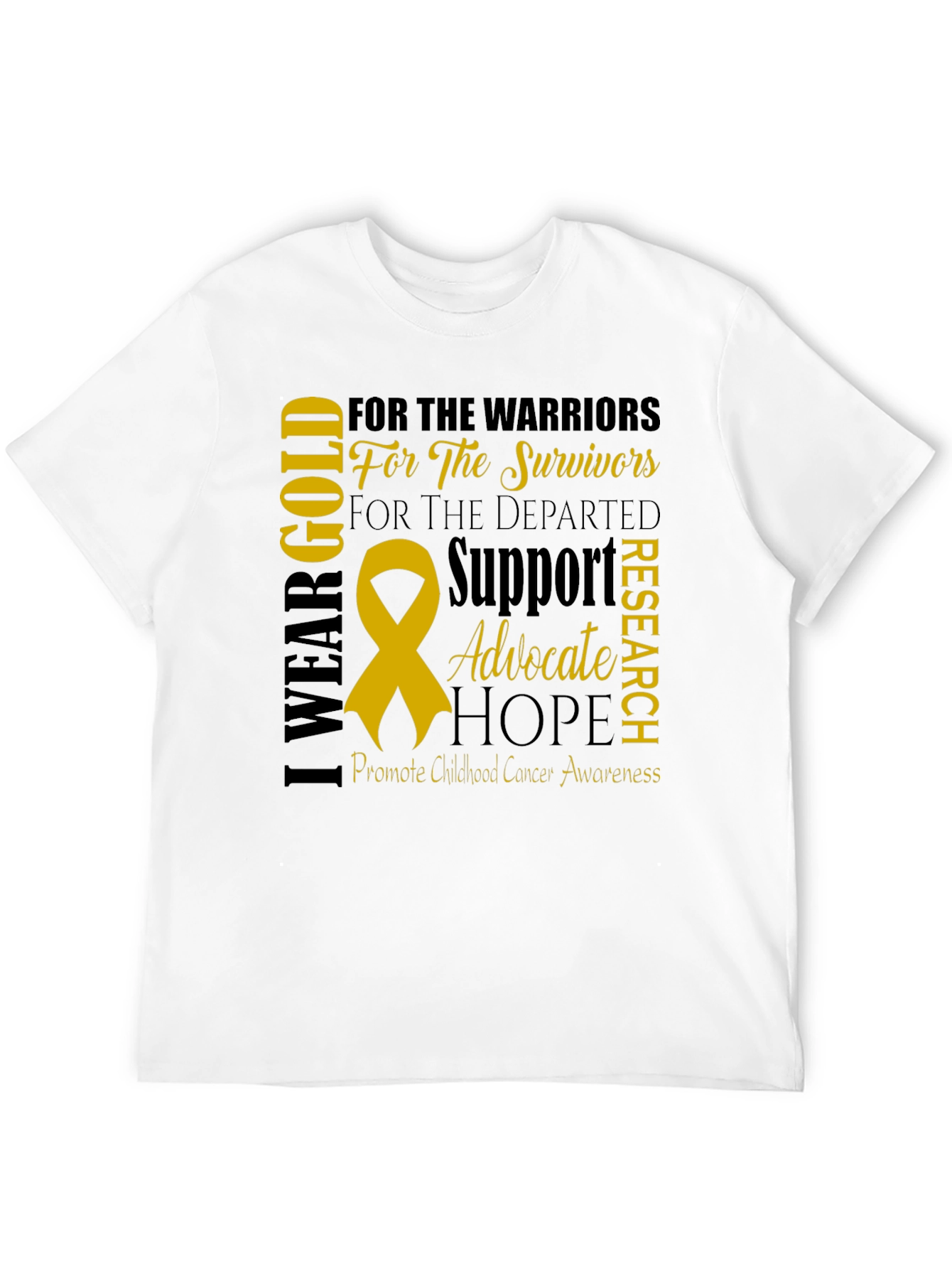 I Wear Gold Childhood Cancer Awareness T-Shirt