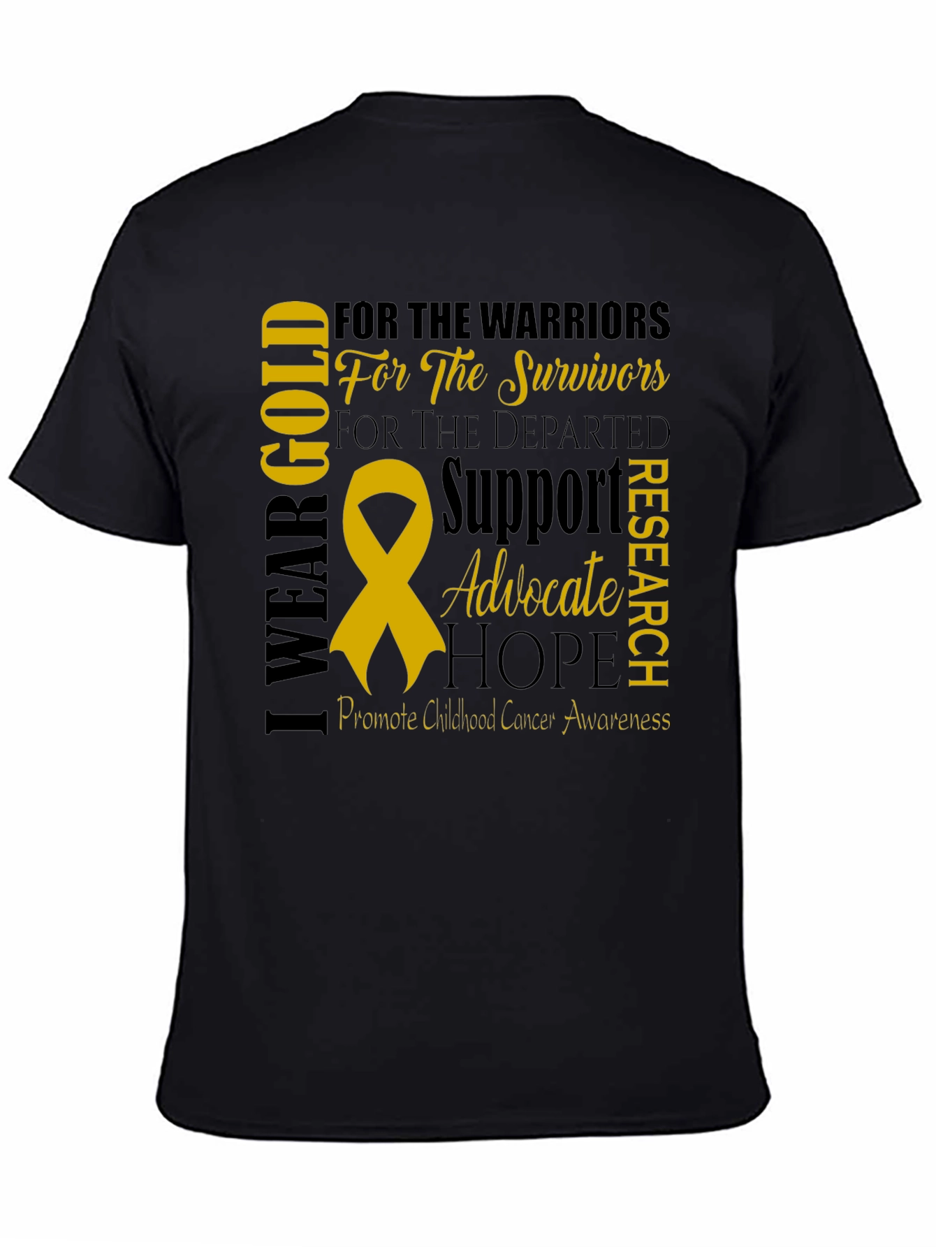 I Wear Gold Childhood Cancer Awareness T-Shirt