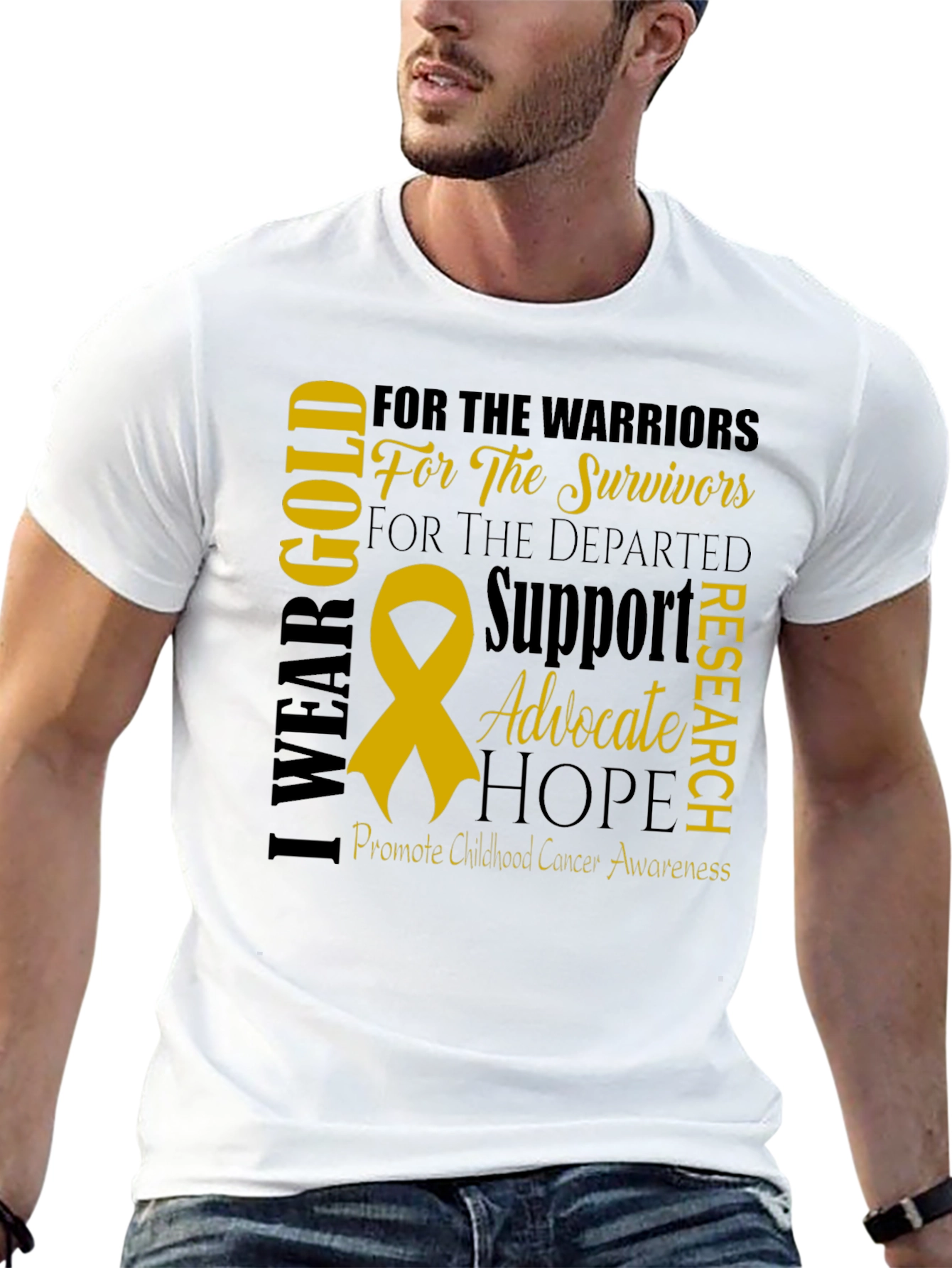 I Wear Gold Childhood Cancer Awareness T-Shirt