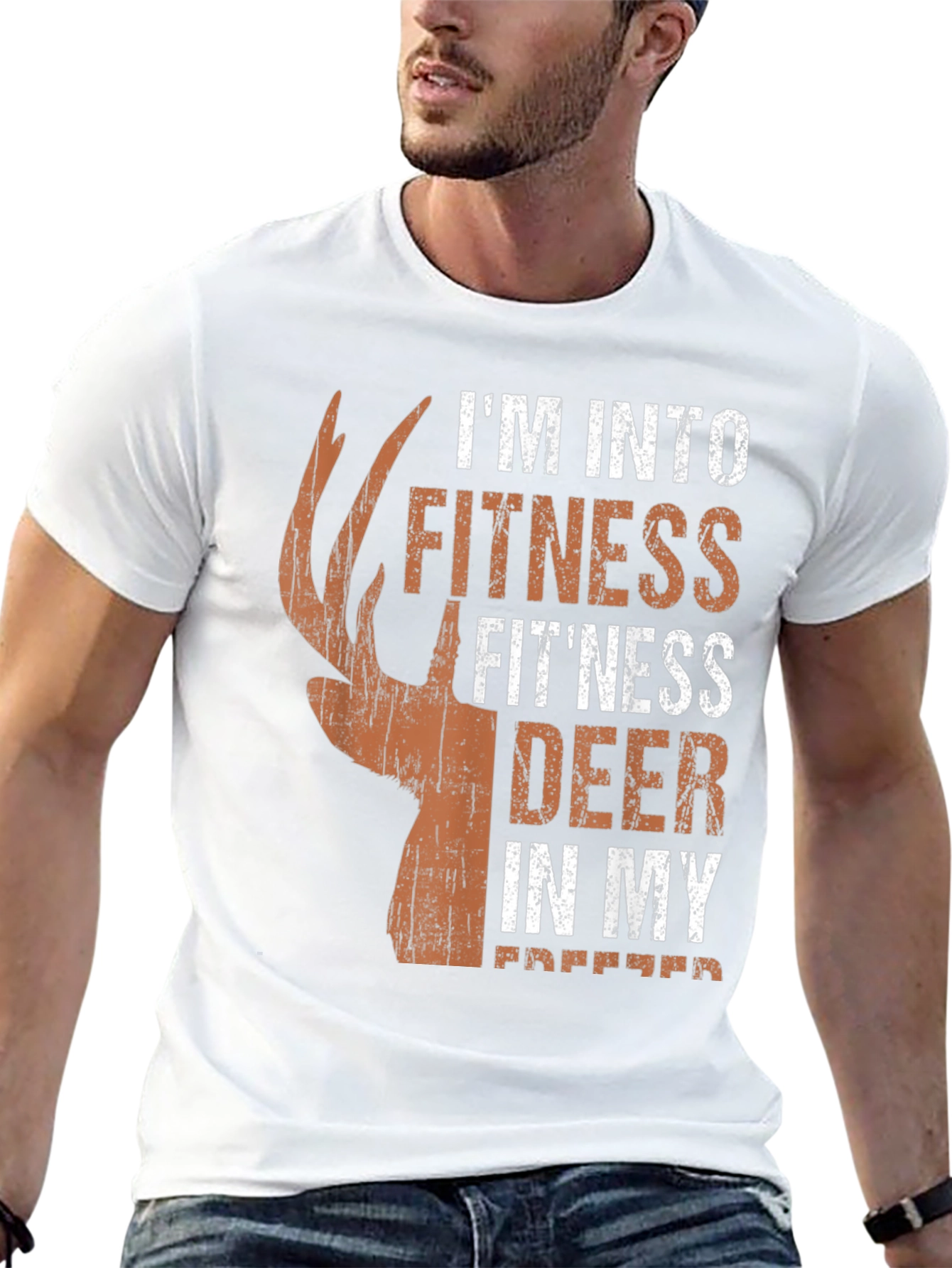 Fitness Deer Hunting T-Shirt - Novelty Graphic Tee