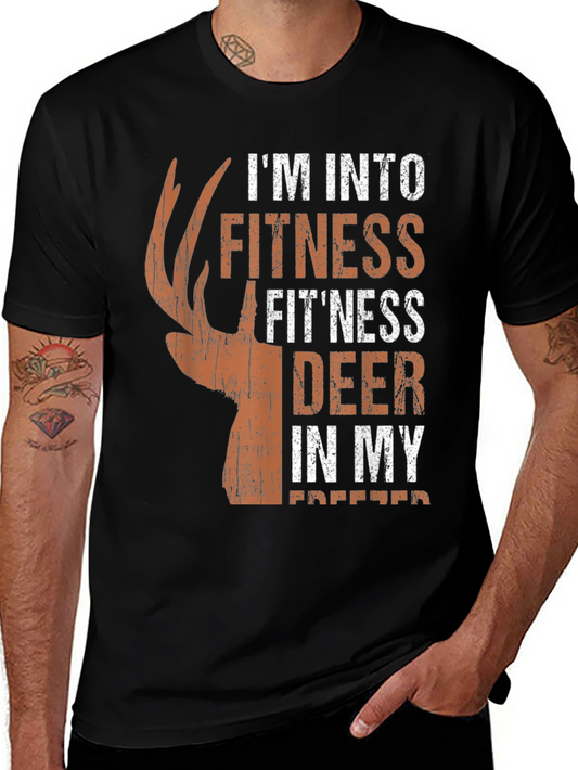 Fitness Deer Hunting T-Shirt - Novelty Graphic Tee