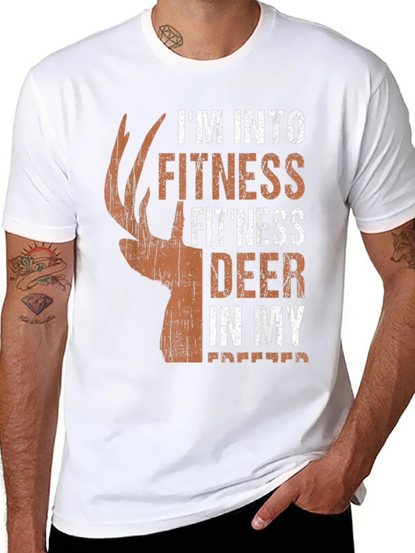Fitness Deer Hunting T-Shirt - Novelty Graphic Tee