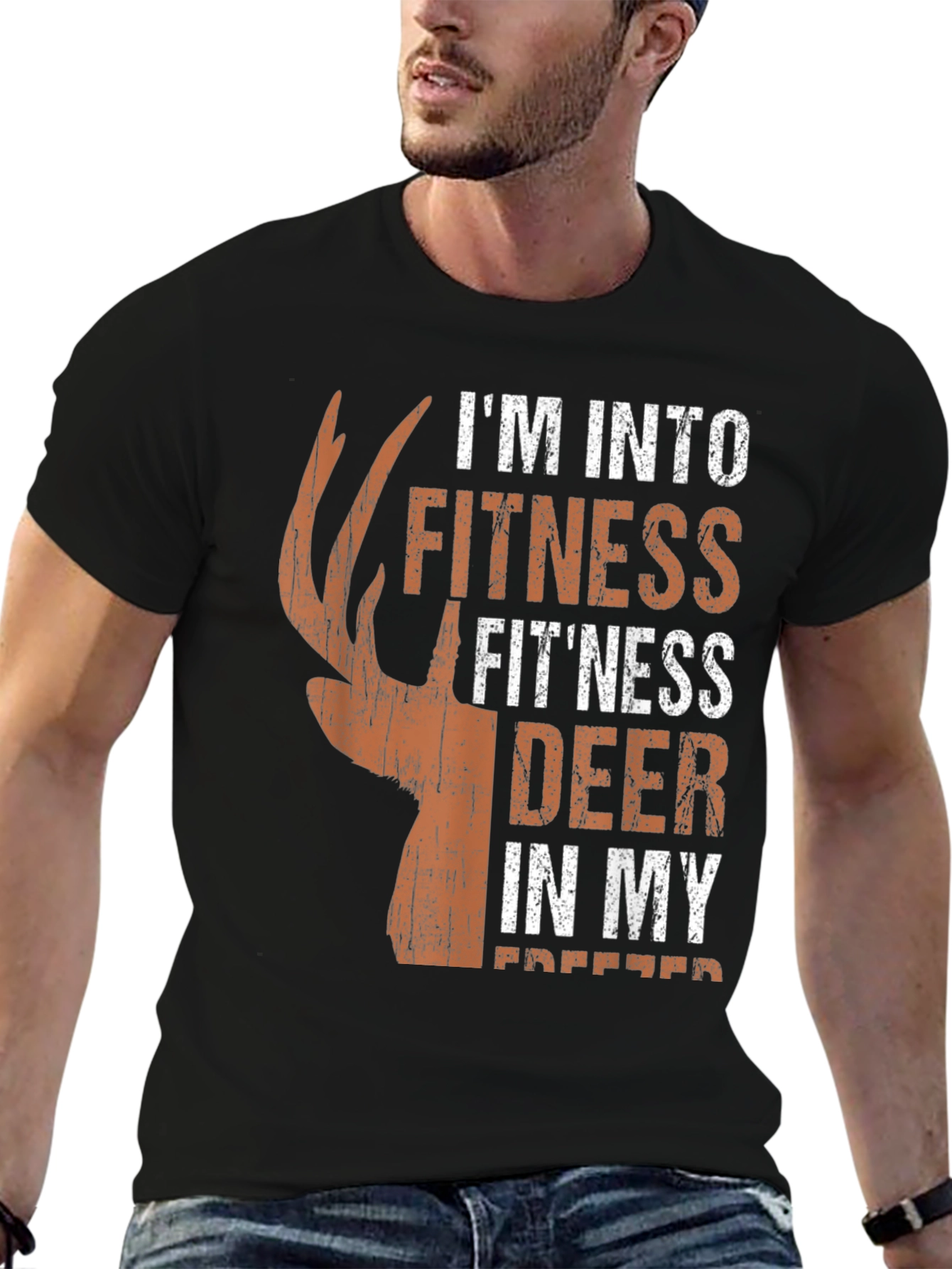 Fitness Deer Hunting T-Shirt - Novelty Graphic Tee