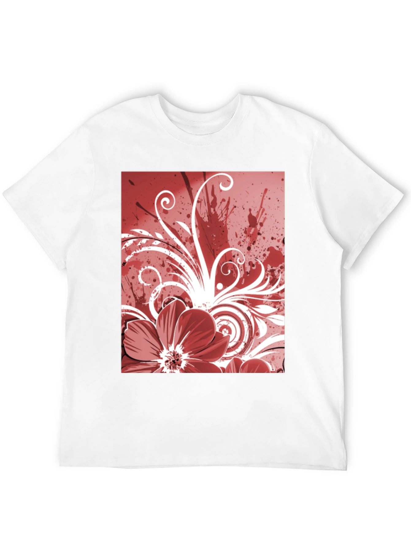 Floral Graphic Print T-Shirt - Black