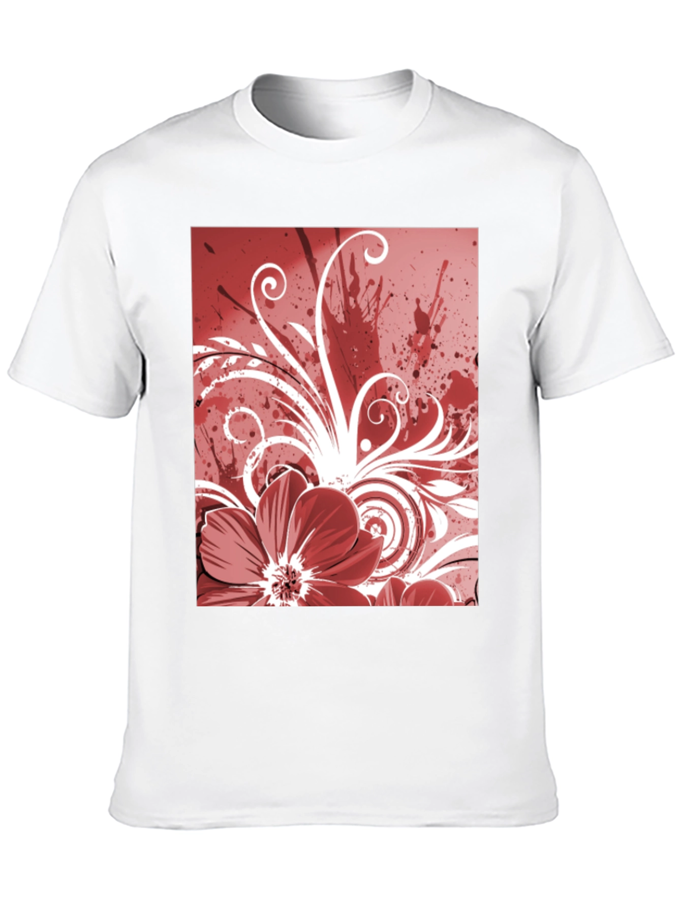 Floral Graphic Print T-Shirt - Black