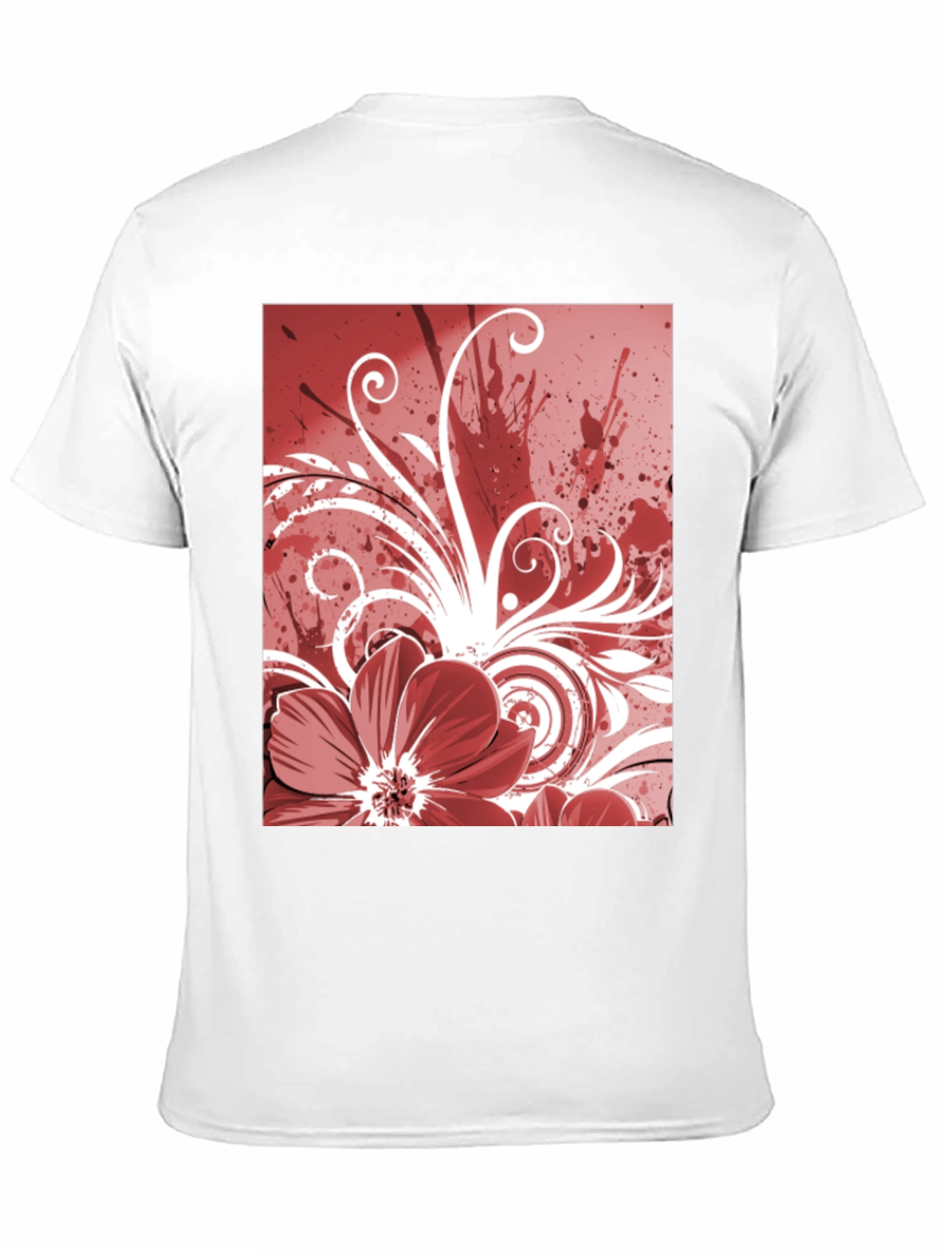 Floral Graphic Print T-Shirt - Black