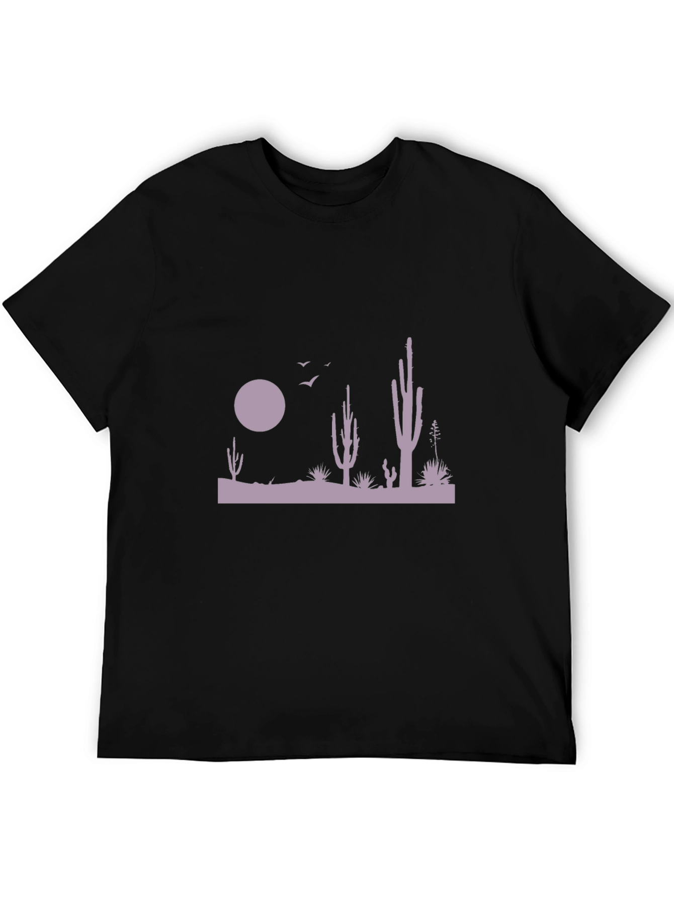 Desert Cactus Silhouette Graphic Tee - Black