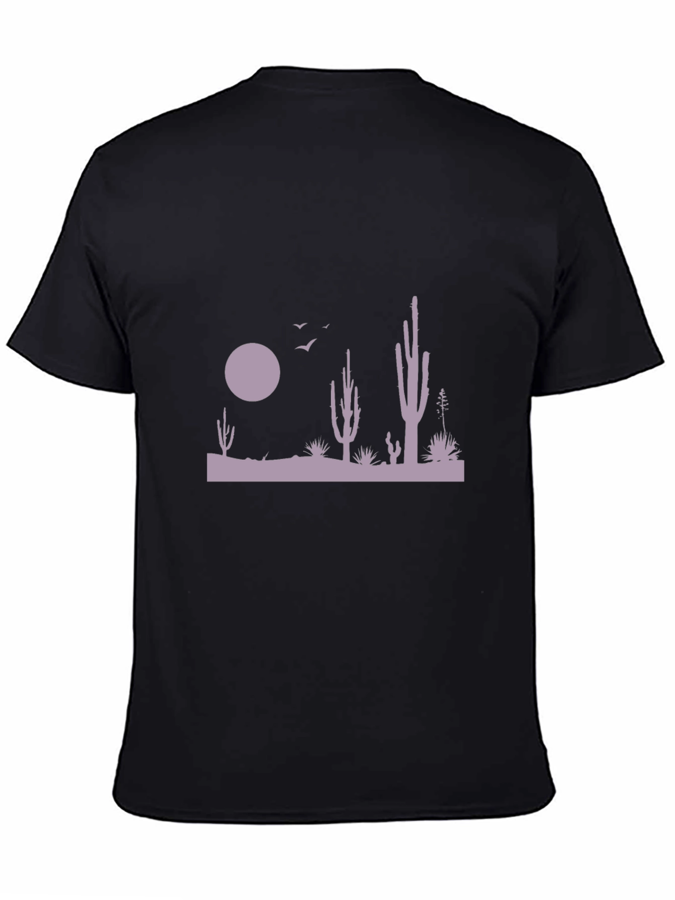 Desert Cactus Silhouette Graphic Tee - Black