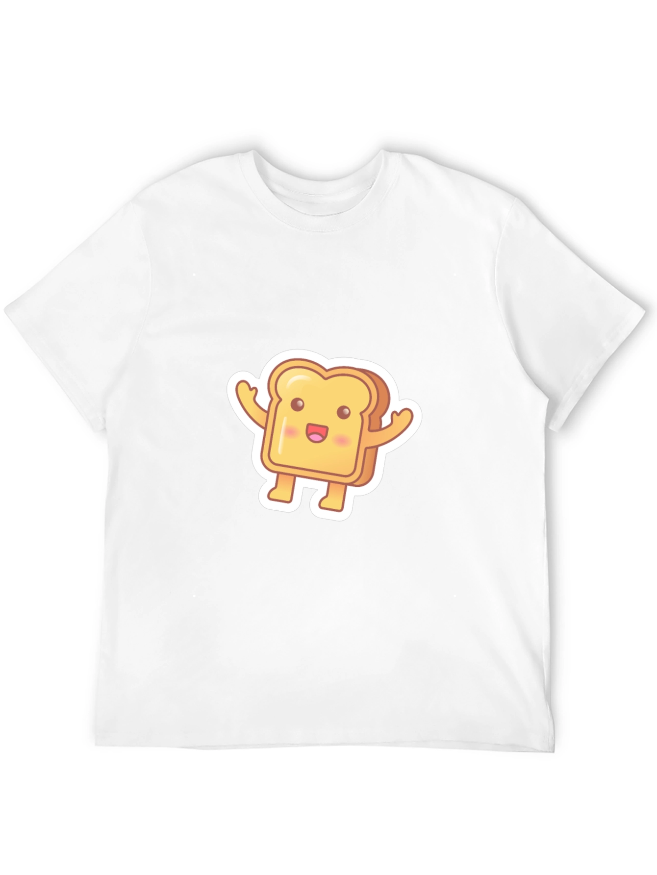 Cute Toast Cartoon Black T-Shirt