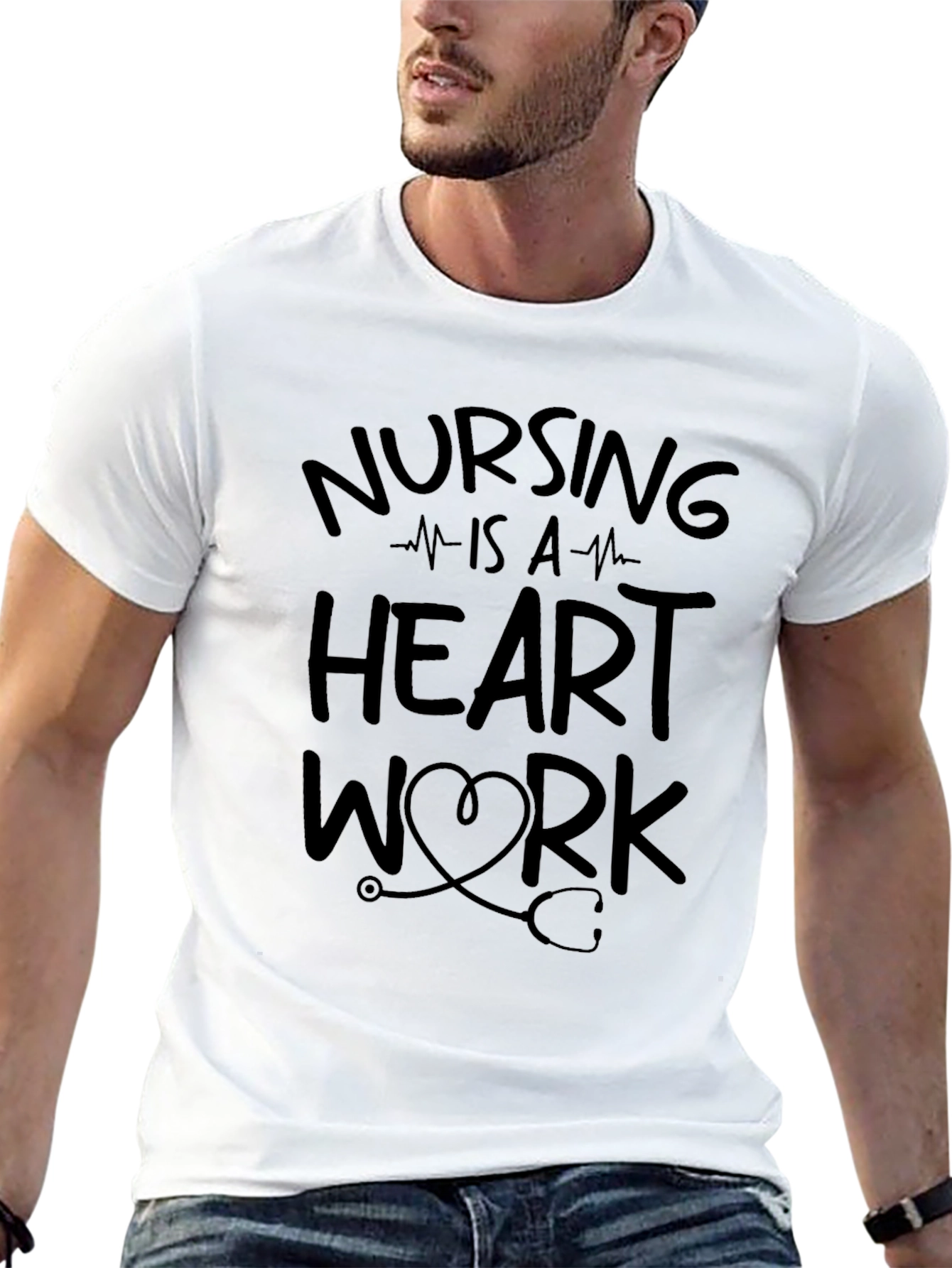 Nursing Is A Heart Work Graphic Tee