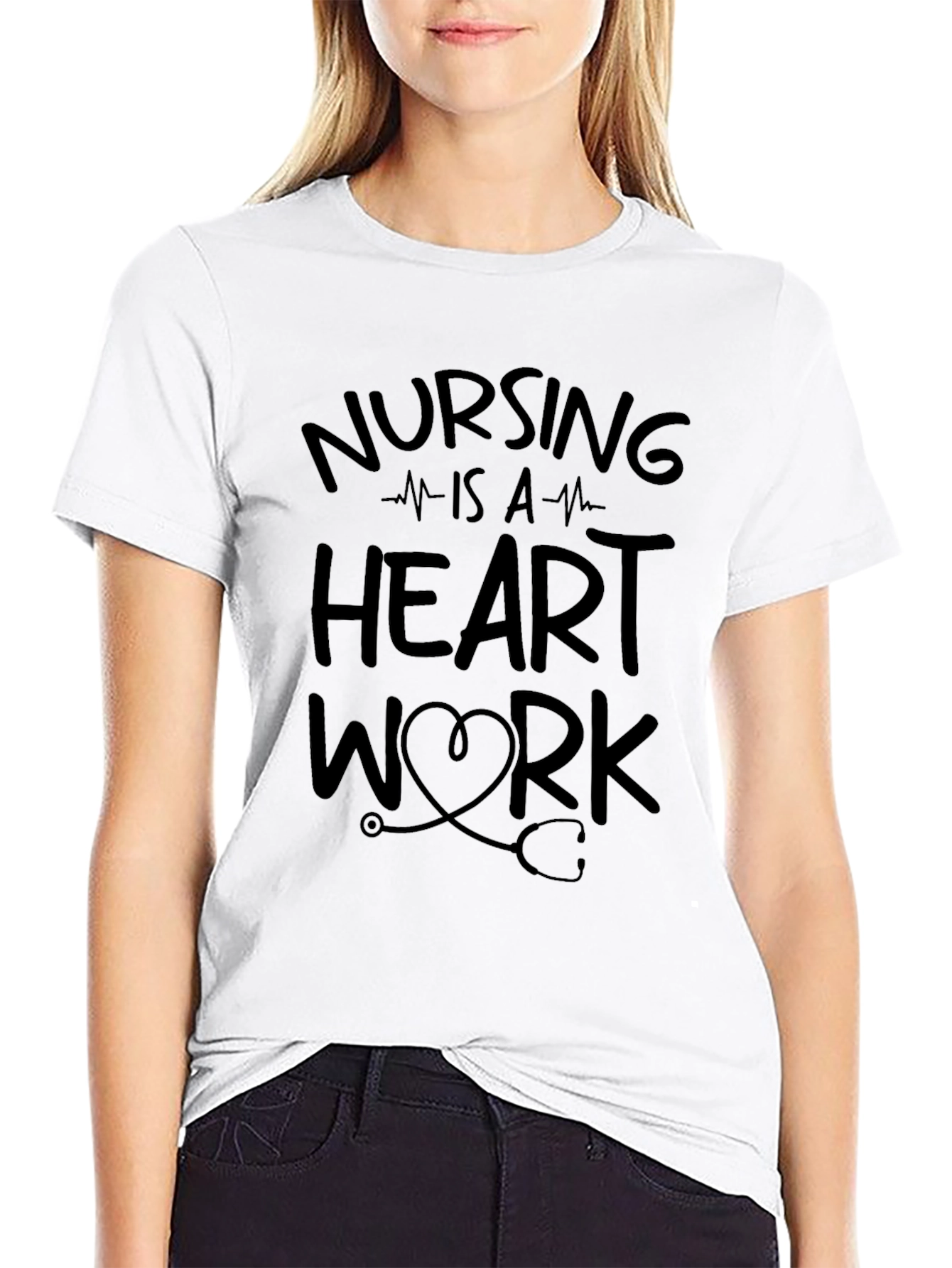 Nursing Is A Heart Work Graphic Tee