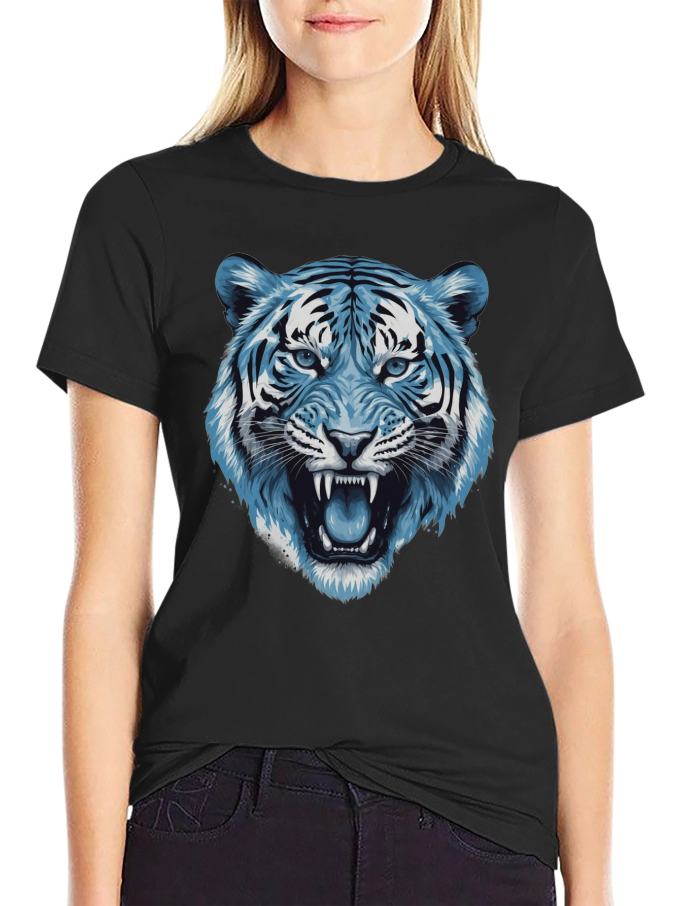 Blue Tiger Graphic Tee - Fierce Style