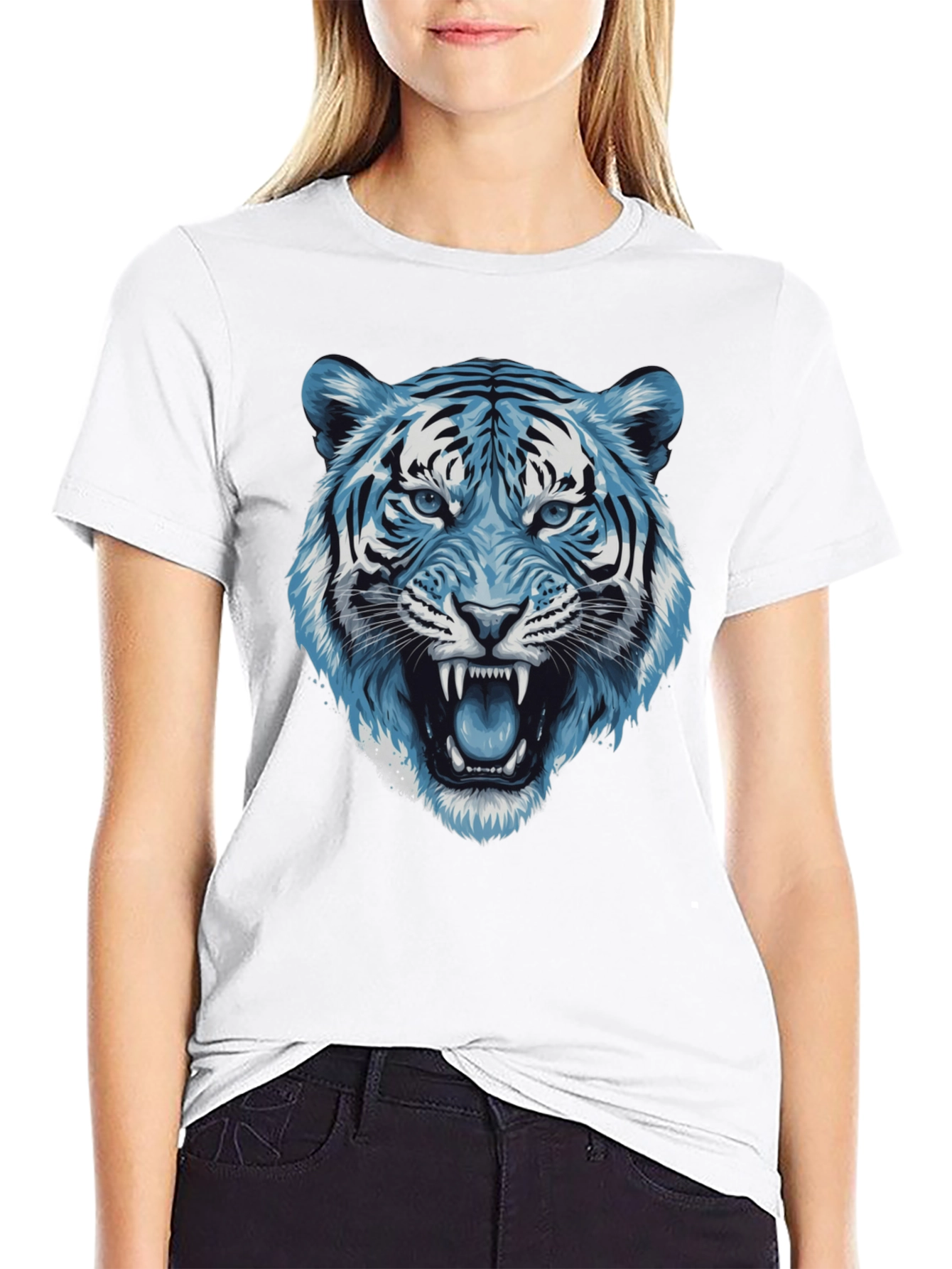 Blue Tiger Graphic Tee - Fierce Style
