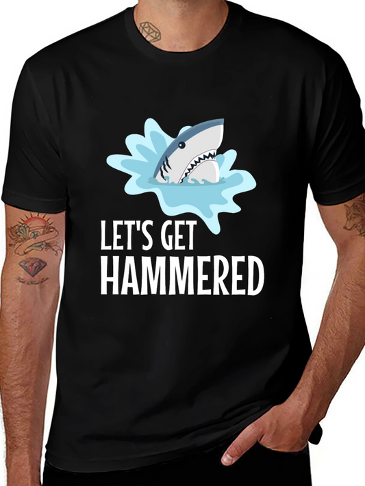 Lets Get Hammered Shark Graphic T-Shirt