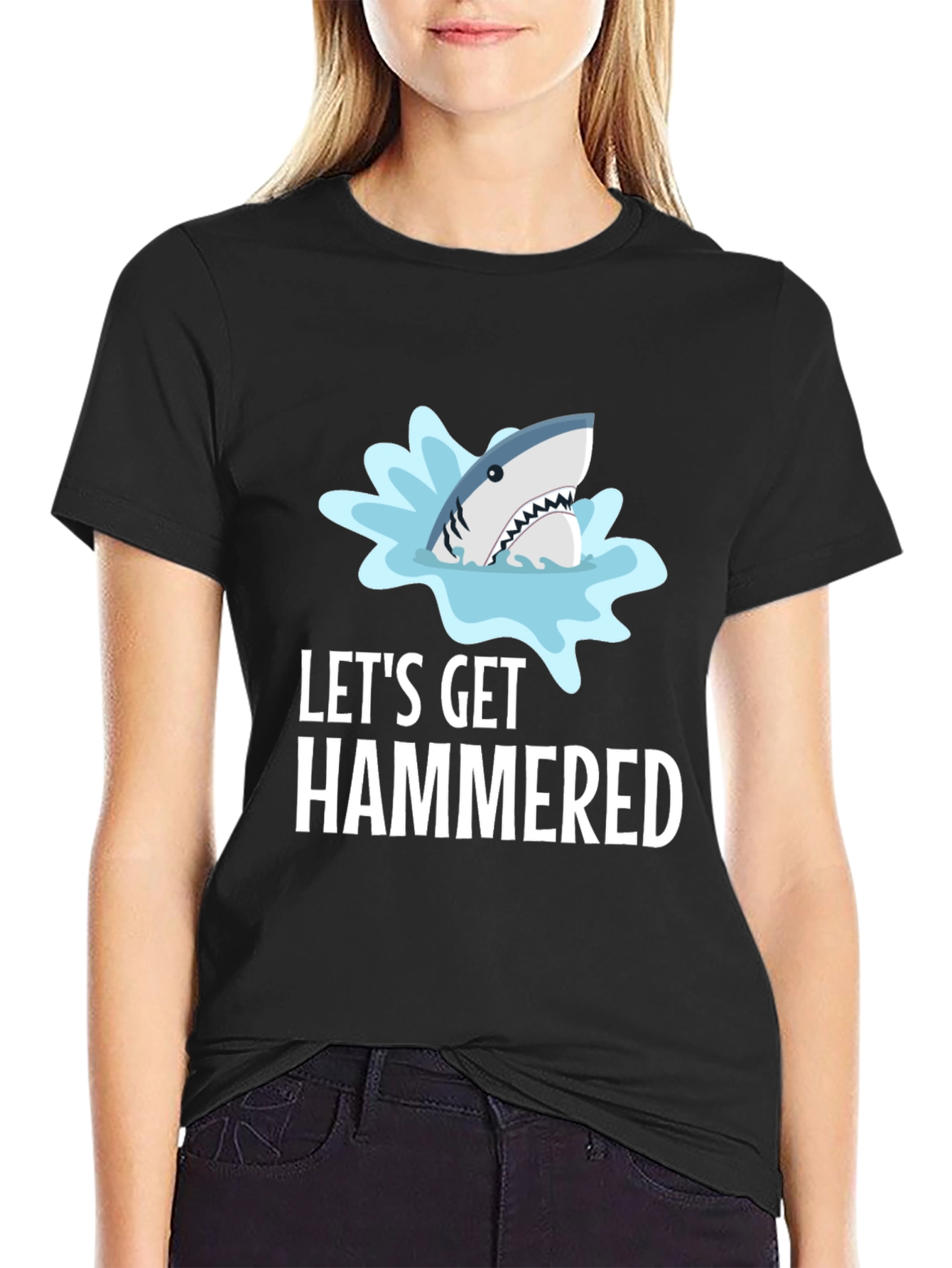 Lets Get Hammered Shark Graphic T-Shirt