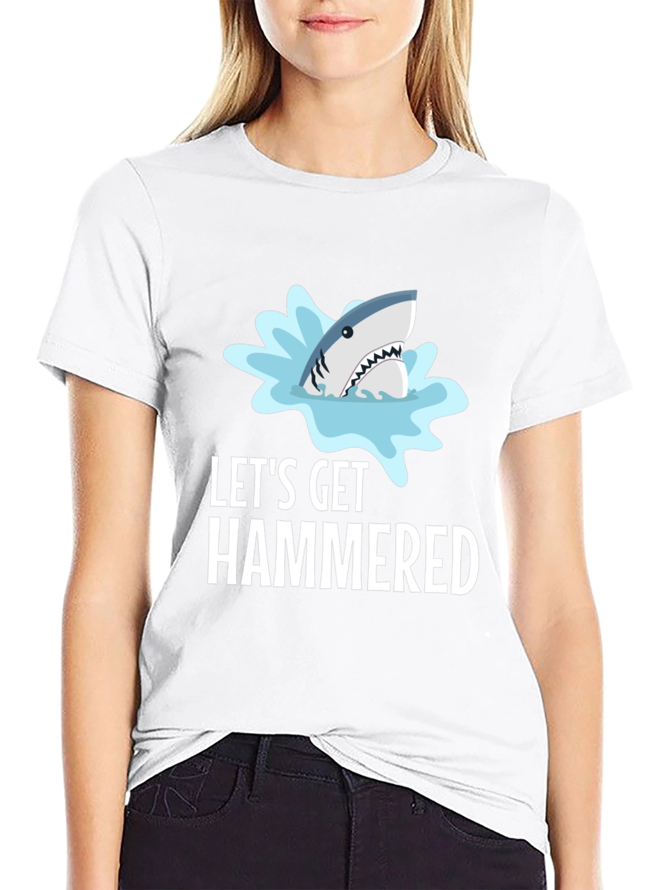Lets Get Hammered Shark Graphic T-Shirt