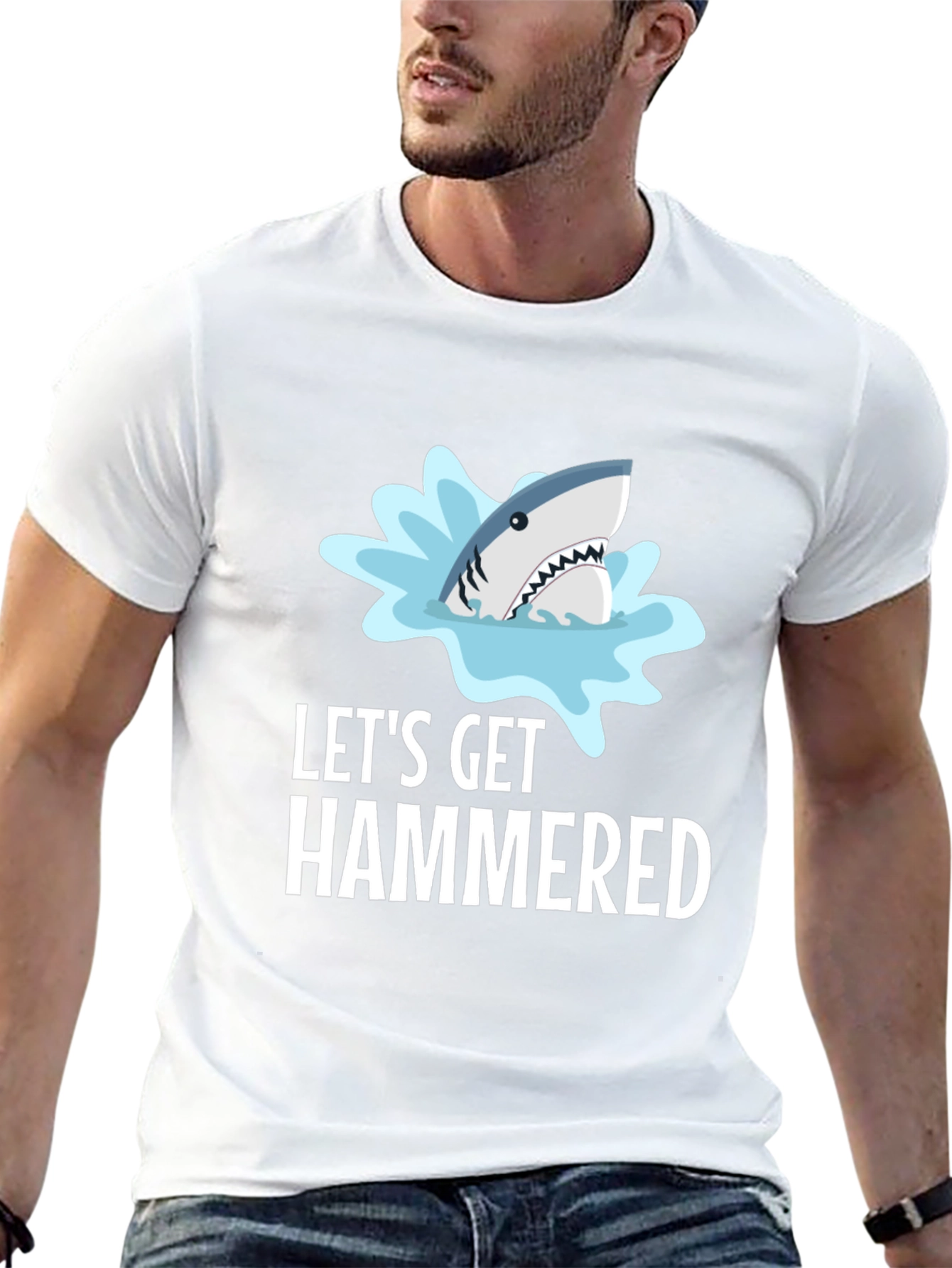 Lets Get Hammered Shark Graphic T-Shirt
