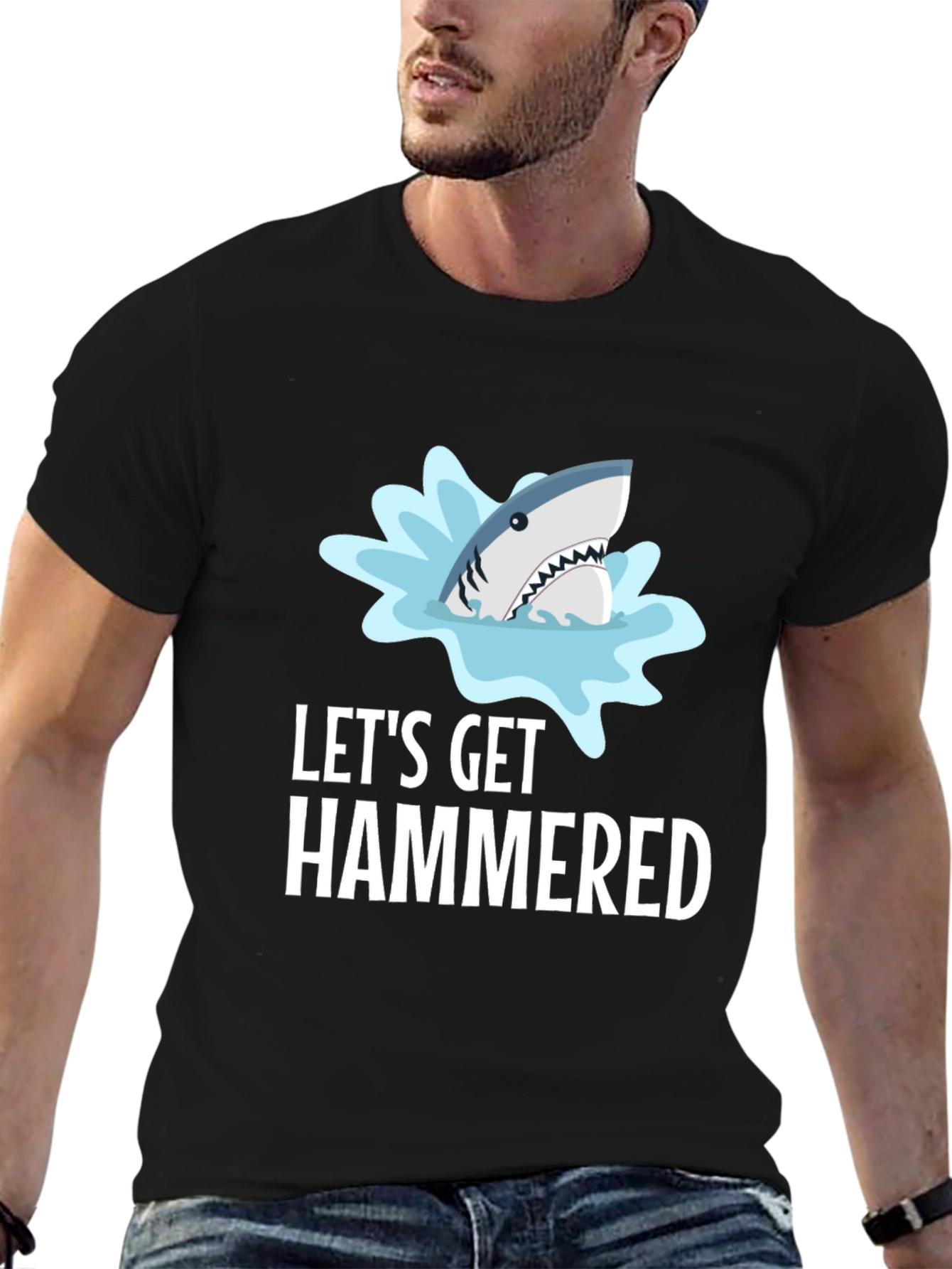 Lets Get Hammered Shark Graphic T-Shirt