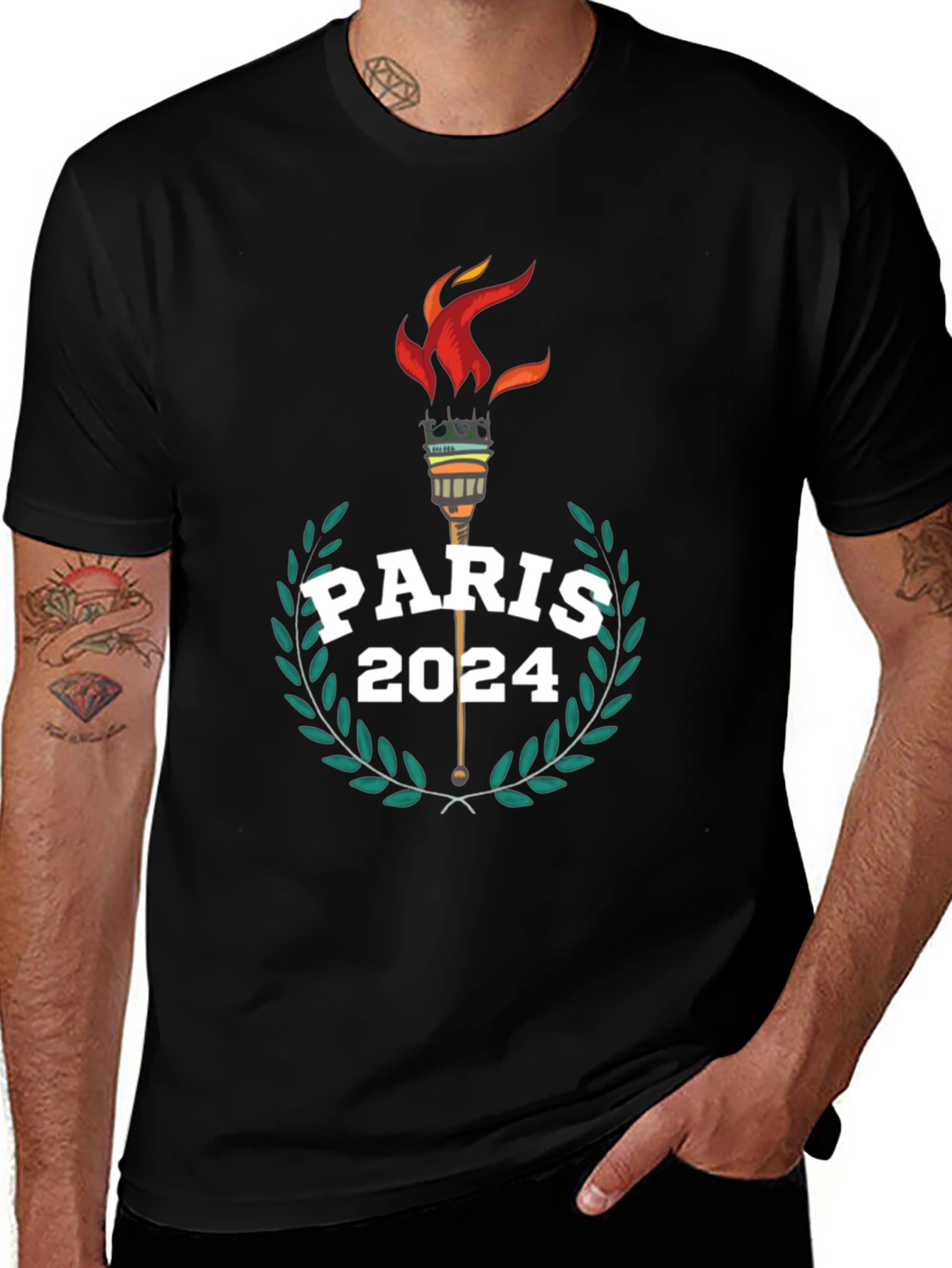 Paris 2024 Olympic Torch Graphic Tee
