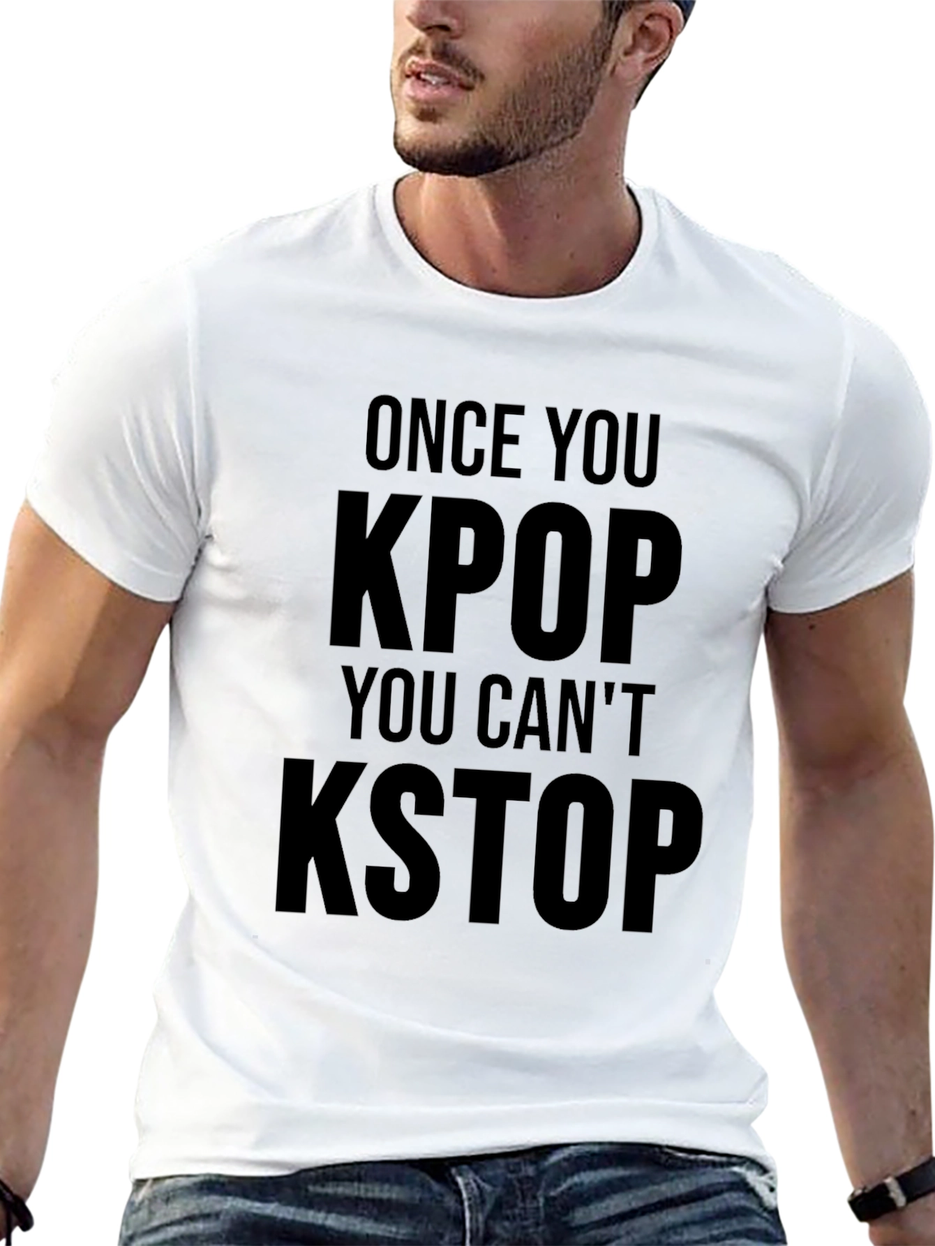 Once You KPOP You Cant KSTOP Black T-Shirt