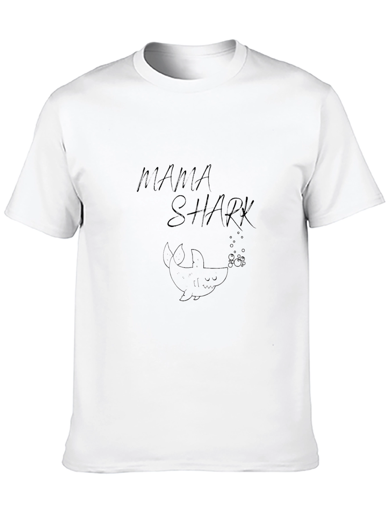 Mama Shark Graphic Tee - Black Cotton Shirt