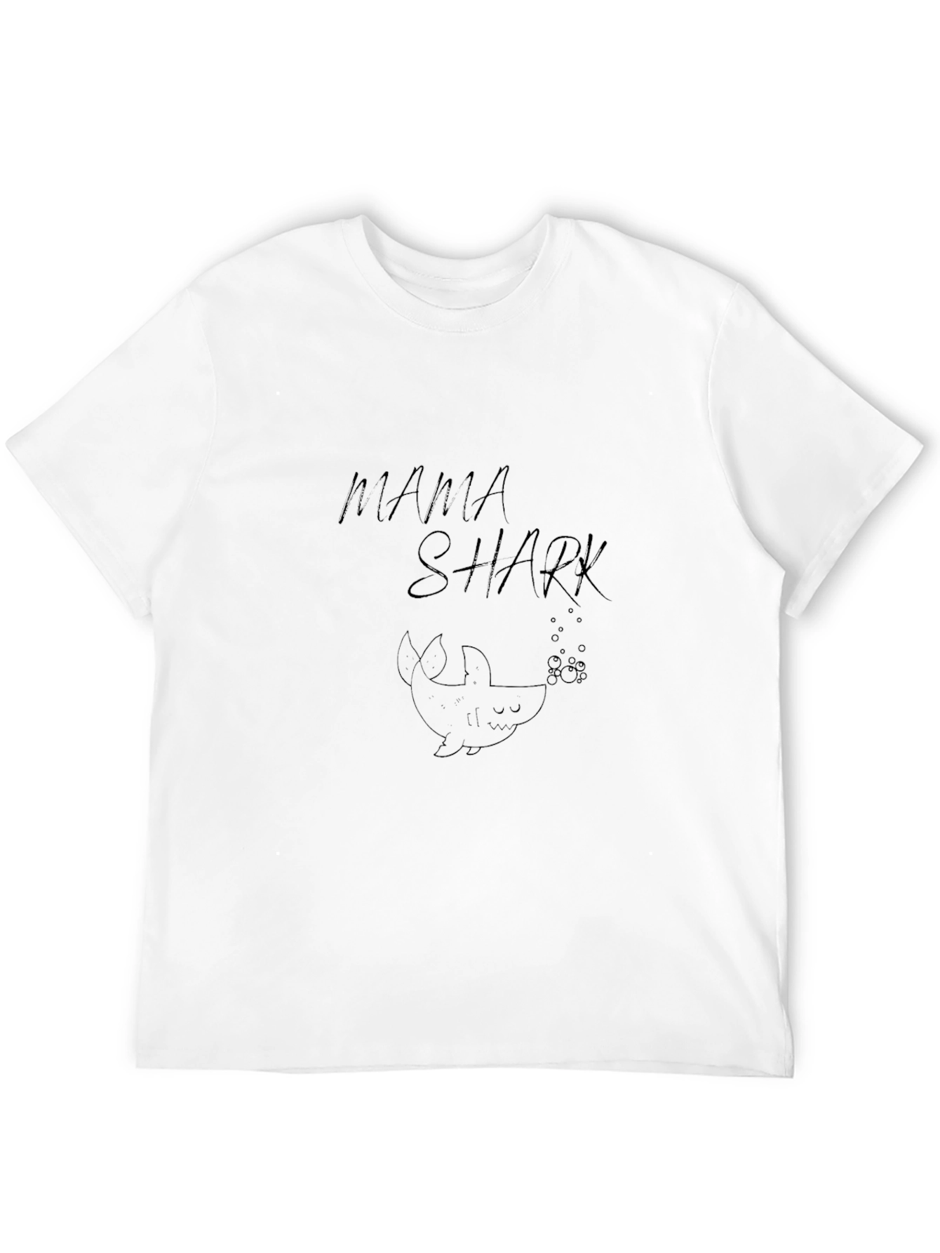 Mama Shark Graphic Tee - Black Cotton Shirt