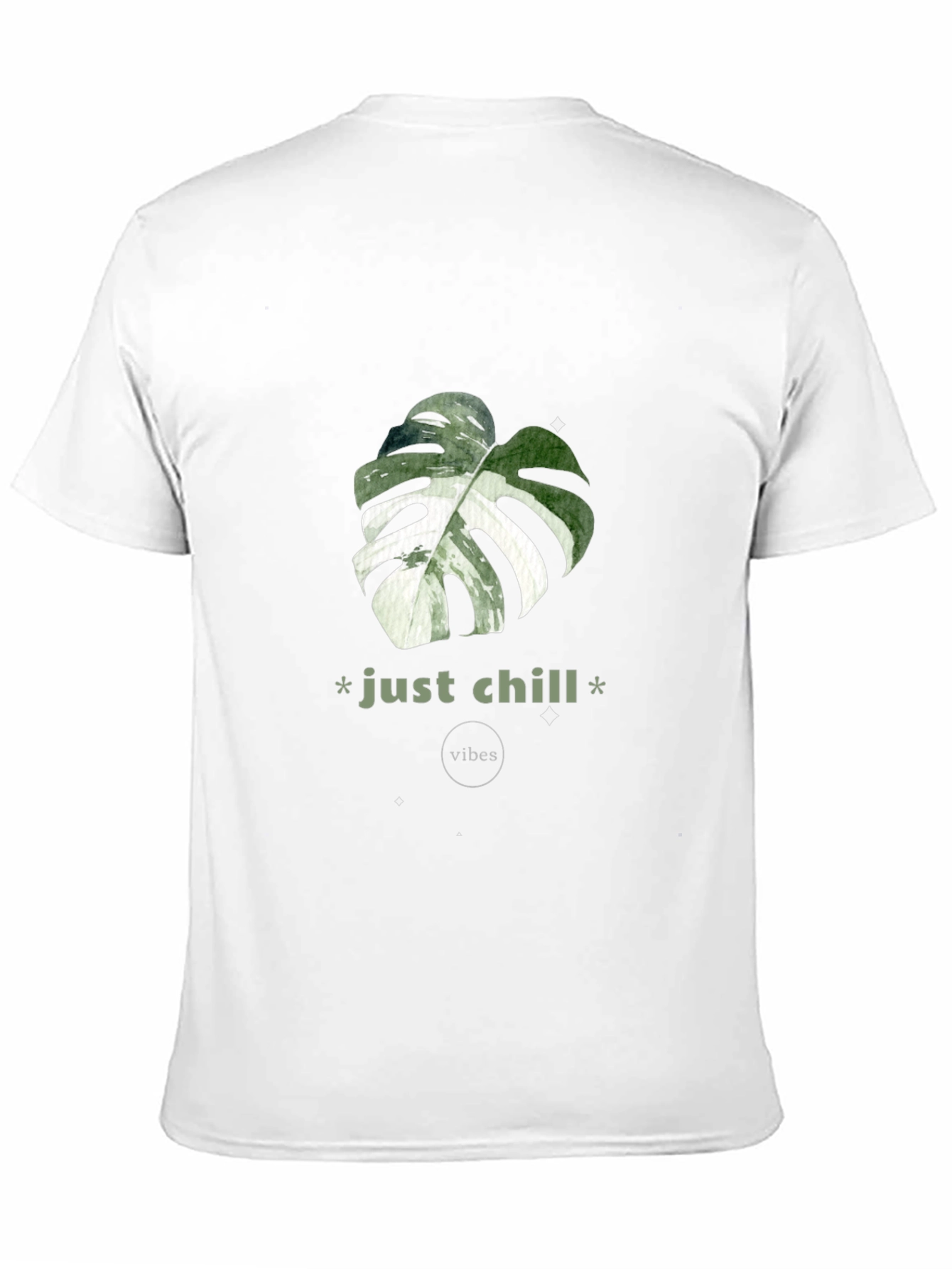 Just Chill Vibes T-Shirt - Tropical Leaf Design