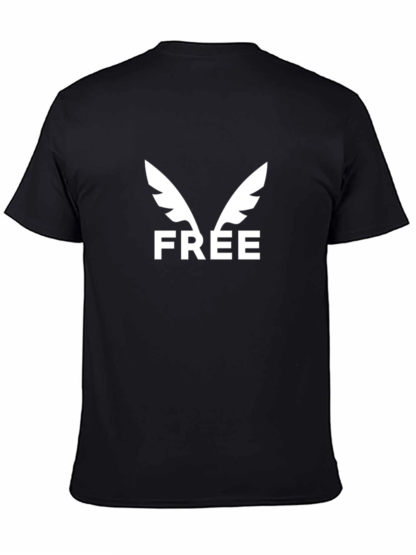 Free Wings Black Graphic Tee - Stylish & Comfy