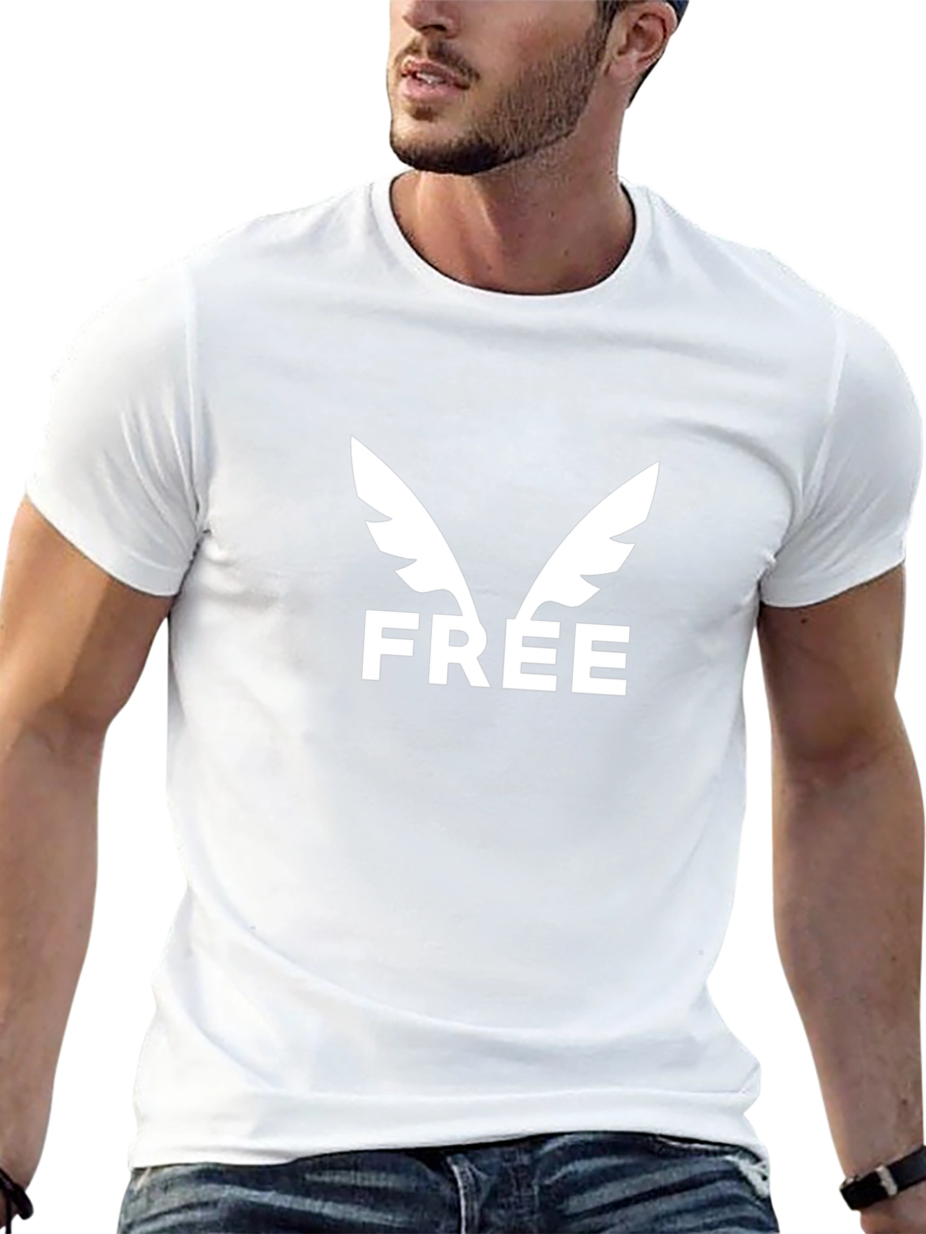 Free Wings Black Graphic Tee - Stylish & Comfy